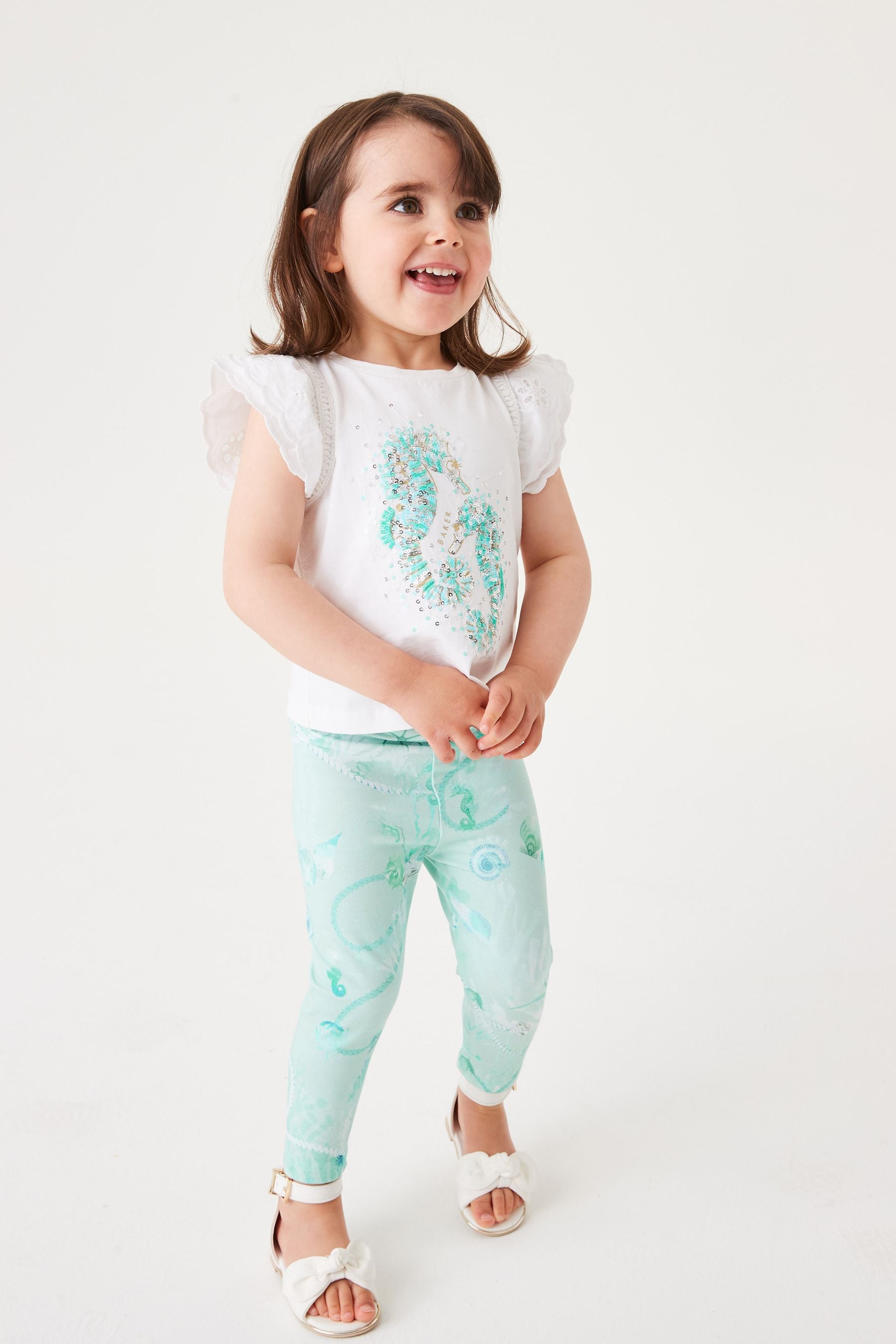 Baker by Ted Baker Aqua Blue Seahorse Leggings Set