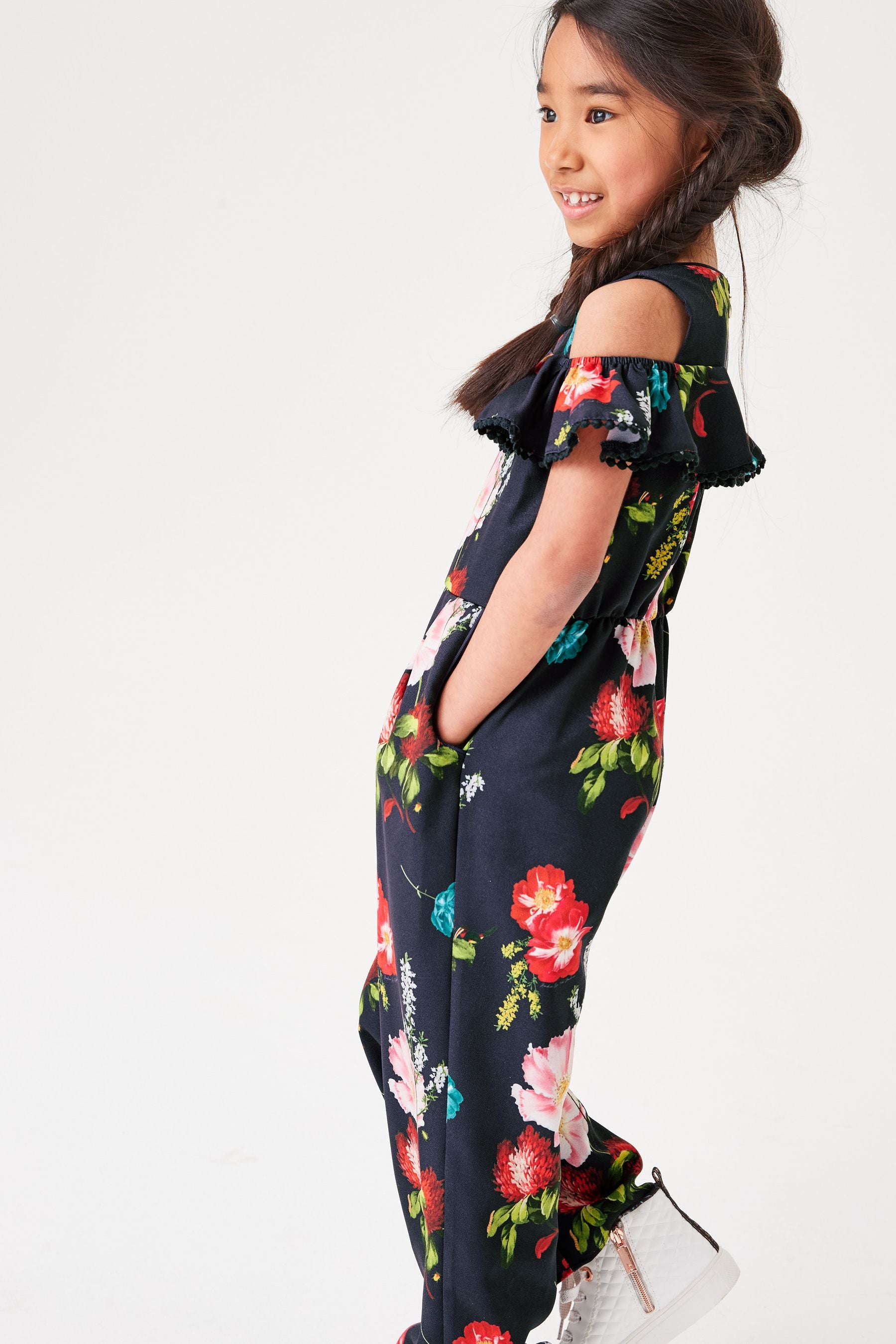 Navy Blue Baker by Ted Baker Navy Blue Floral Jumpsuit