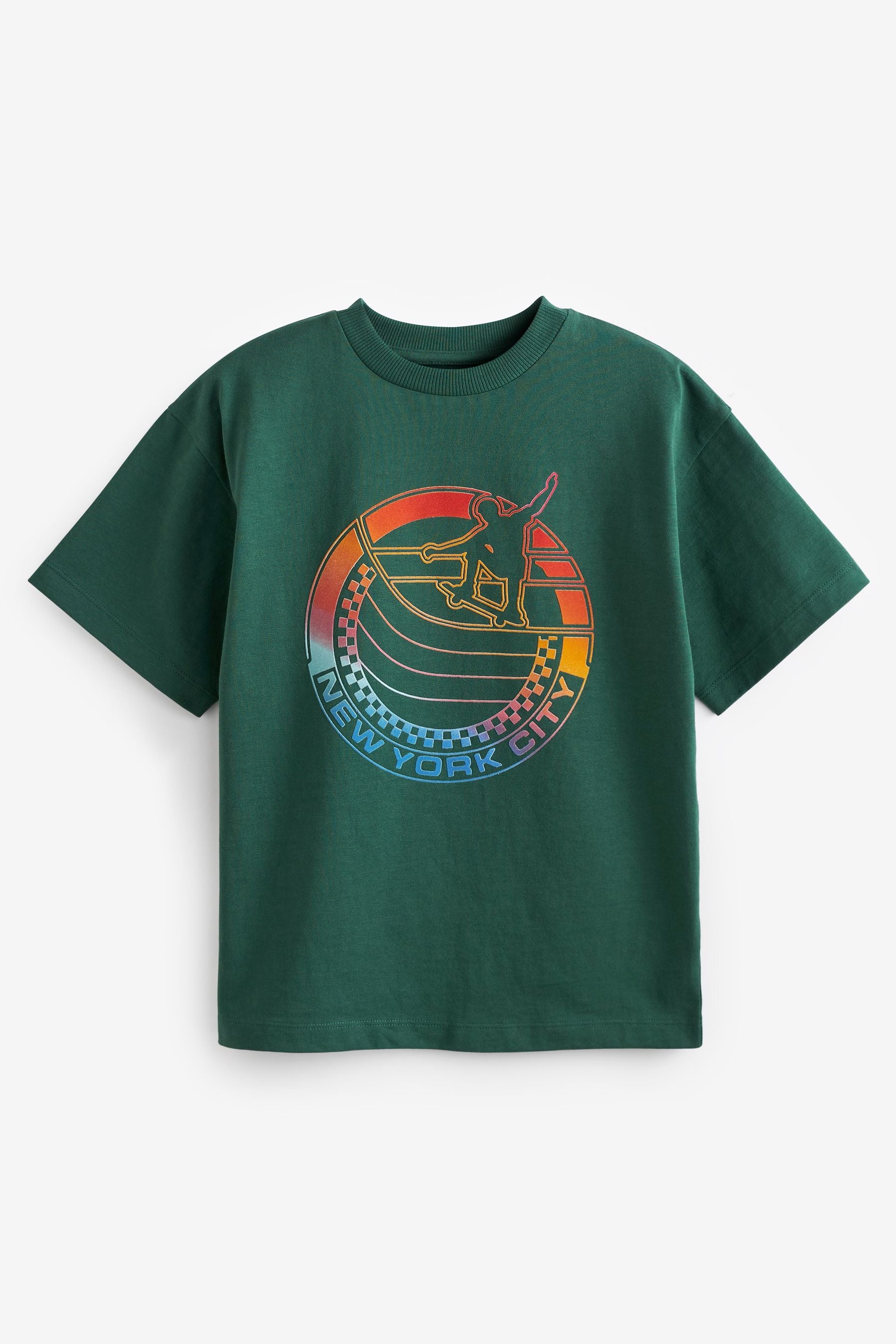 Green Rainbow Skate Short Sleeve Graphic T-Shirt (3-16yrs)