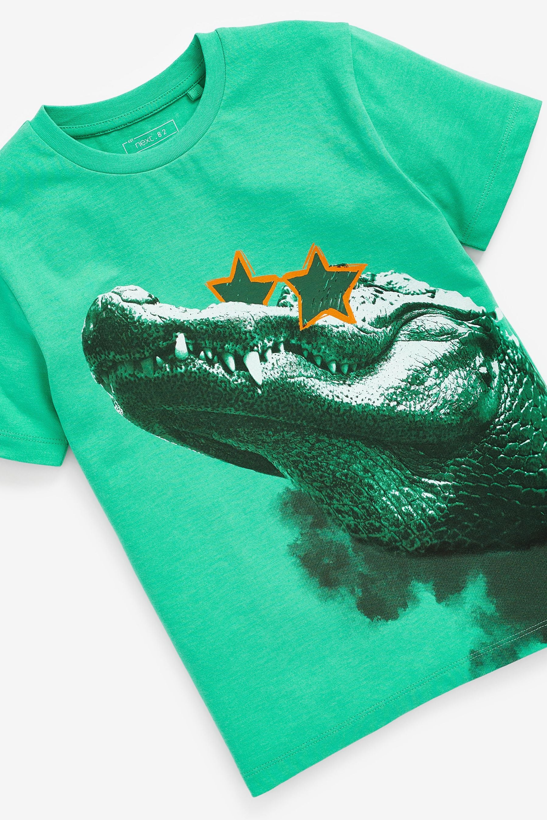 Green Crocodile Short Sleeve Graphic T-Shirt (3-16yrs)