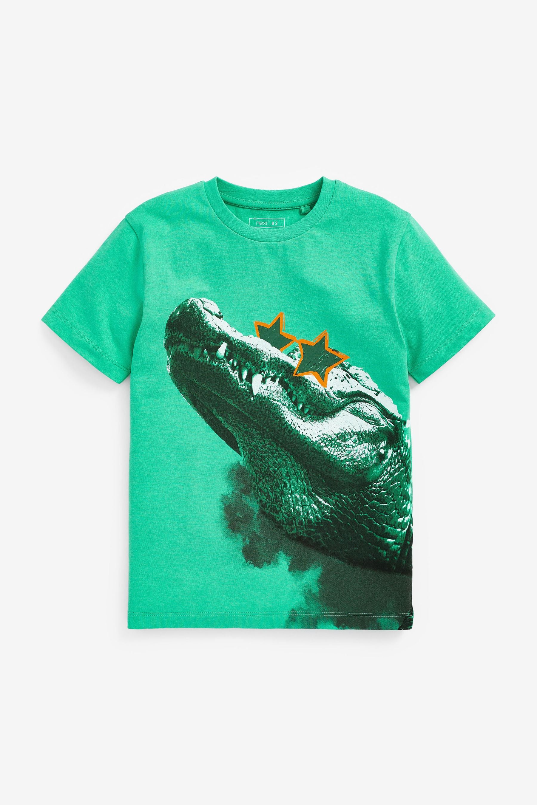 Green Crocodile Short Sleeve Graphic T-Shirt (3-16yrs)