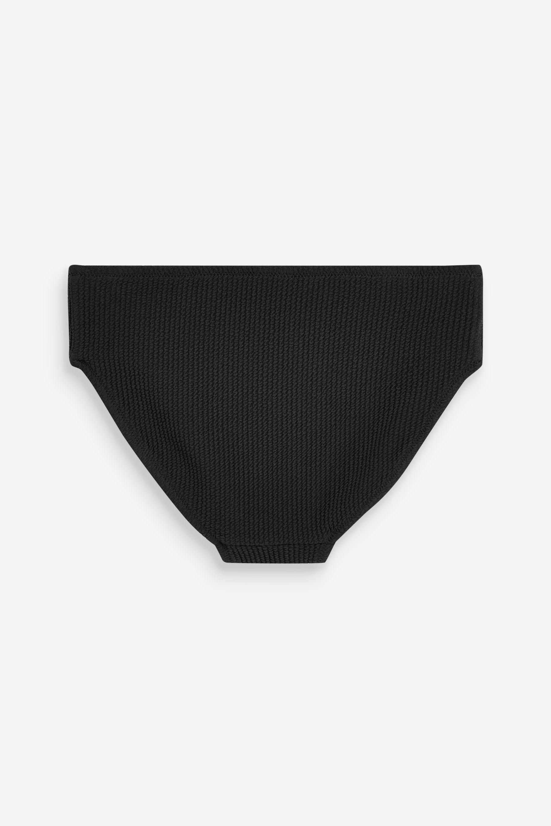 Black Textured Tie Shoulder Bikini Set (3-16yrs)