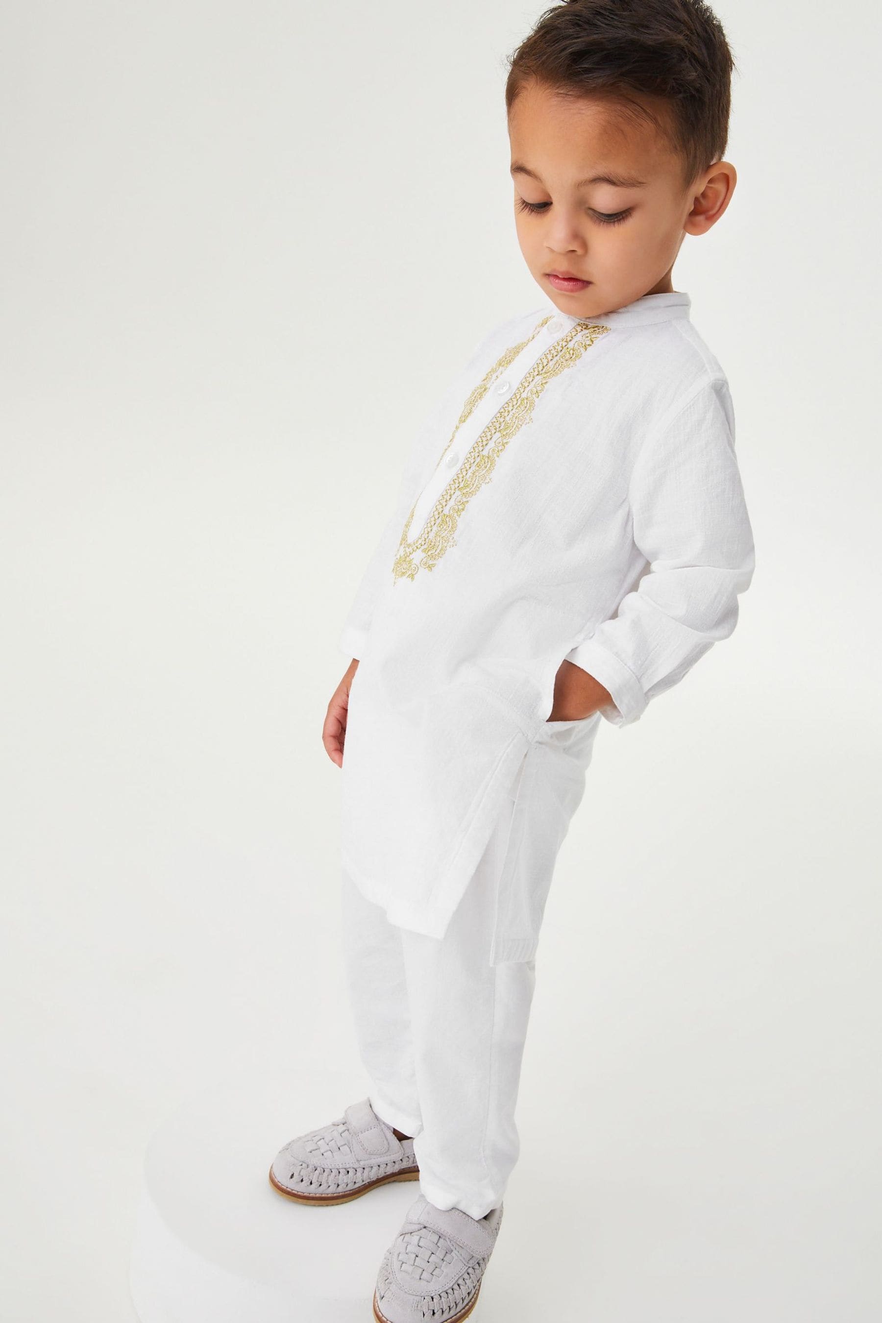 White Lightweight Kurta Trousers (3mths-7yrs)