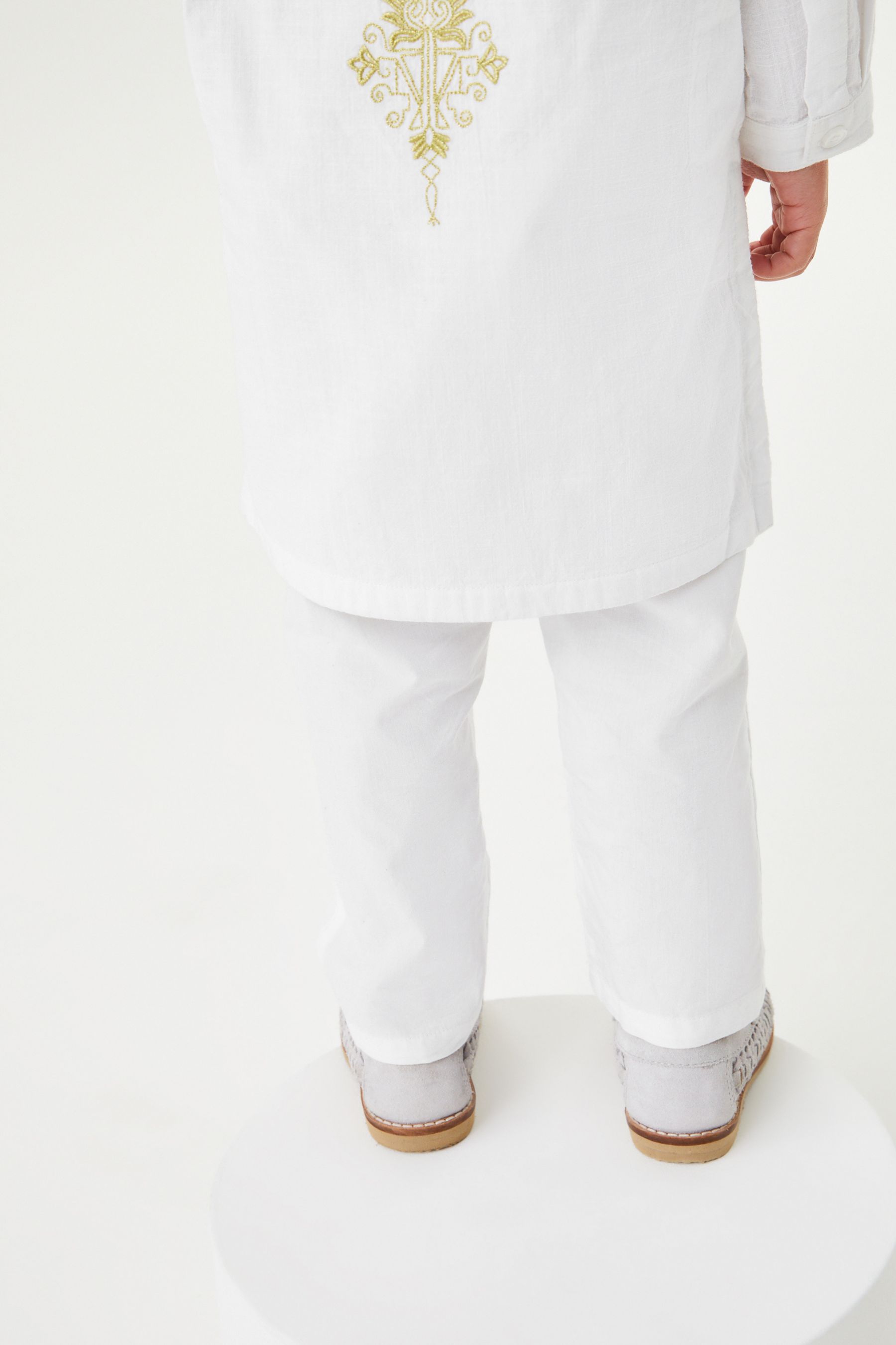 White Lightweight Kurta Trousers (3mths-7yrs)