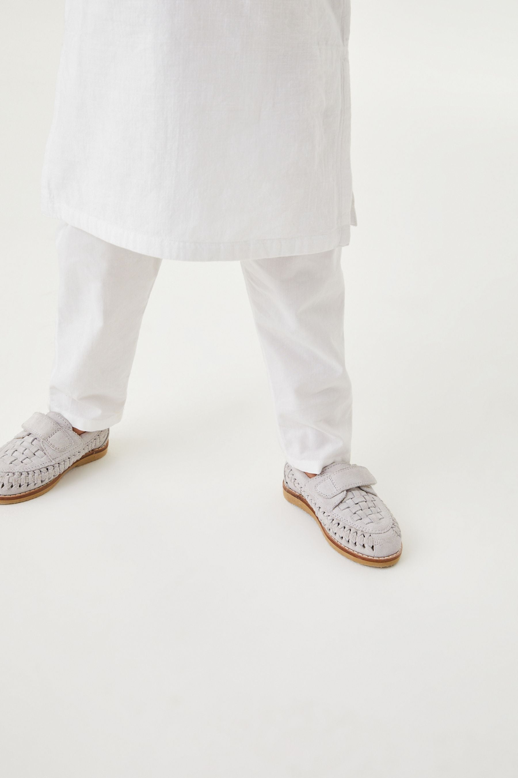 White Lightweight Kurta Trousers (3mths-7yrs)