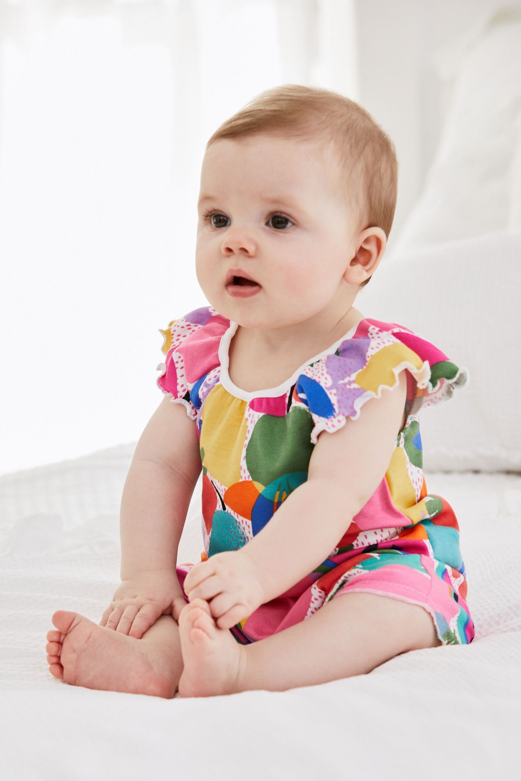 Bright Floral/Gingham 3 Pack Rompers (0mths-3yrs)