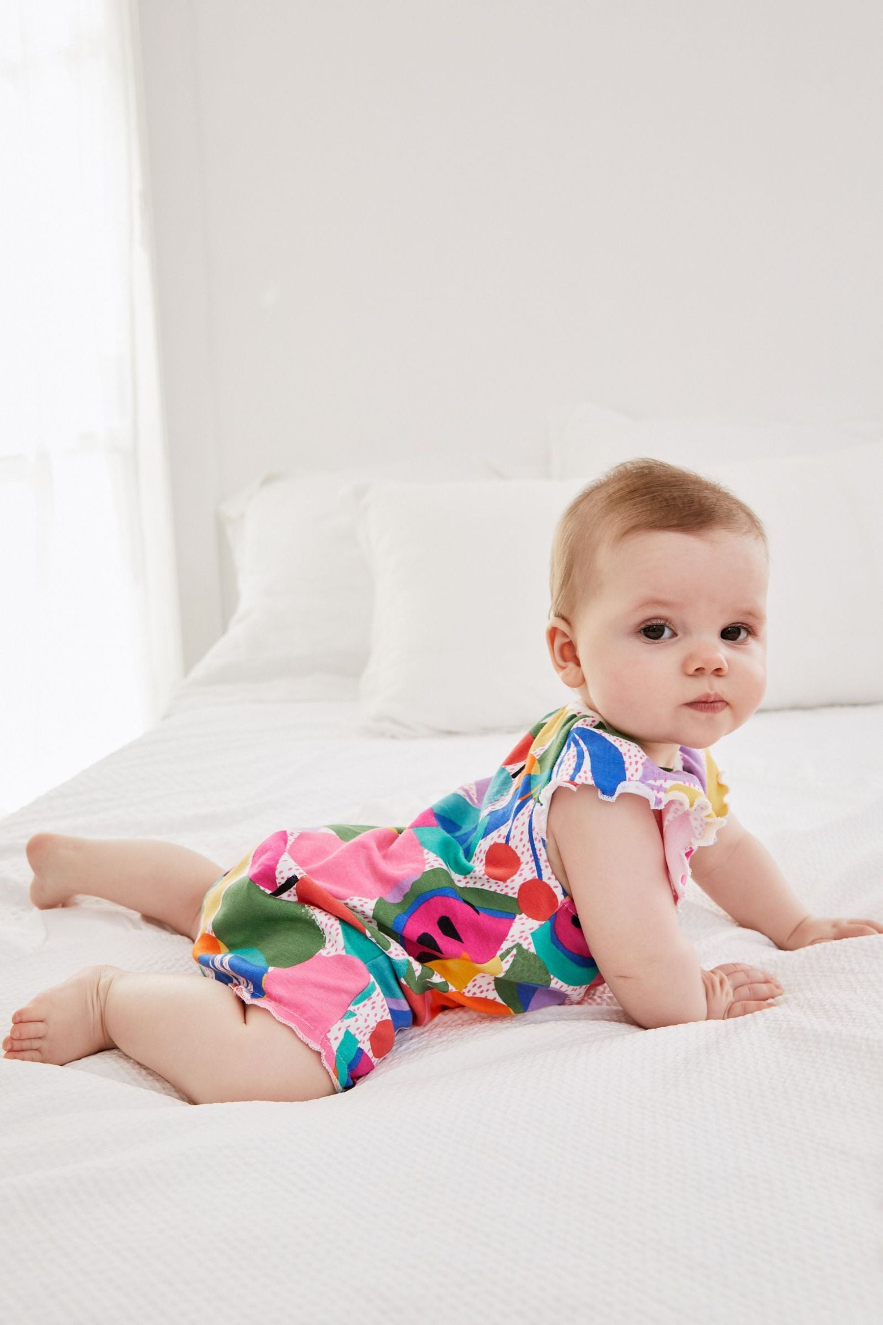 Bright Floral/Gingham 3 Pack Rompers (0mths-3yrs)