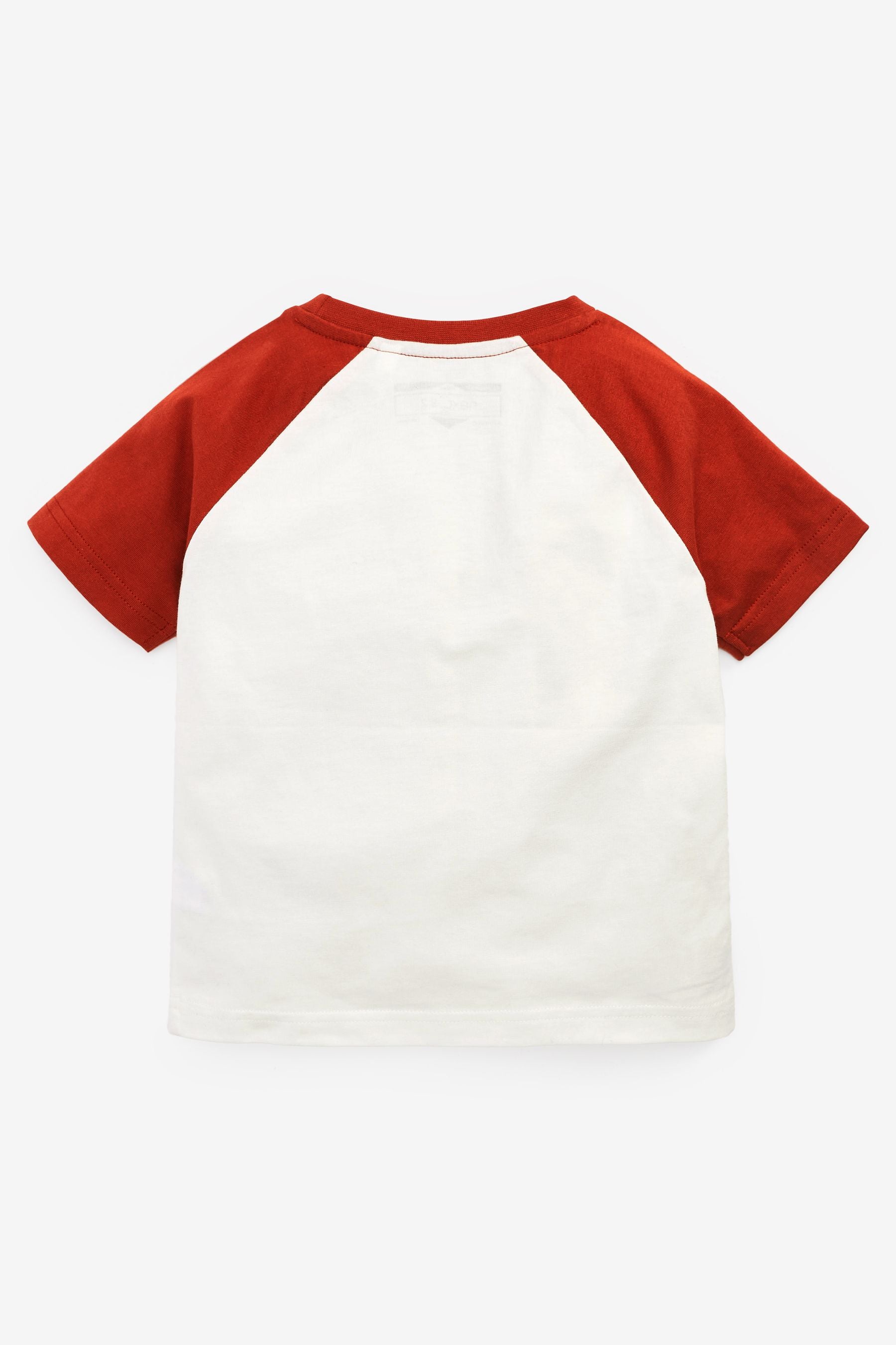 White/Rust Dino Short Sleeve Character T-Shirt (3mths-7yrs)