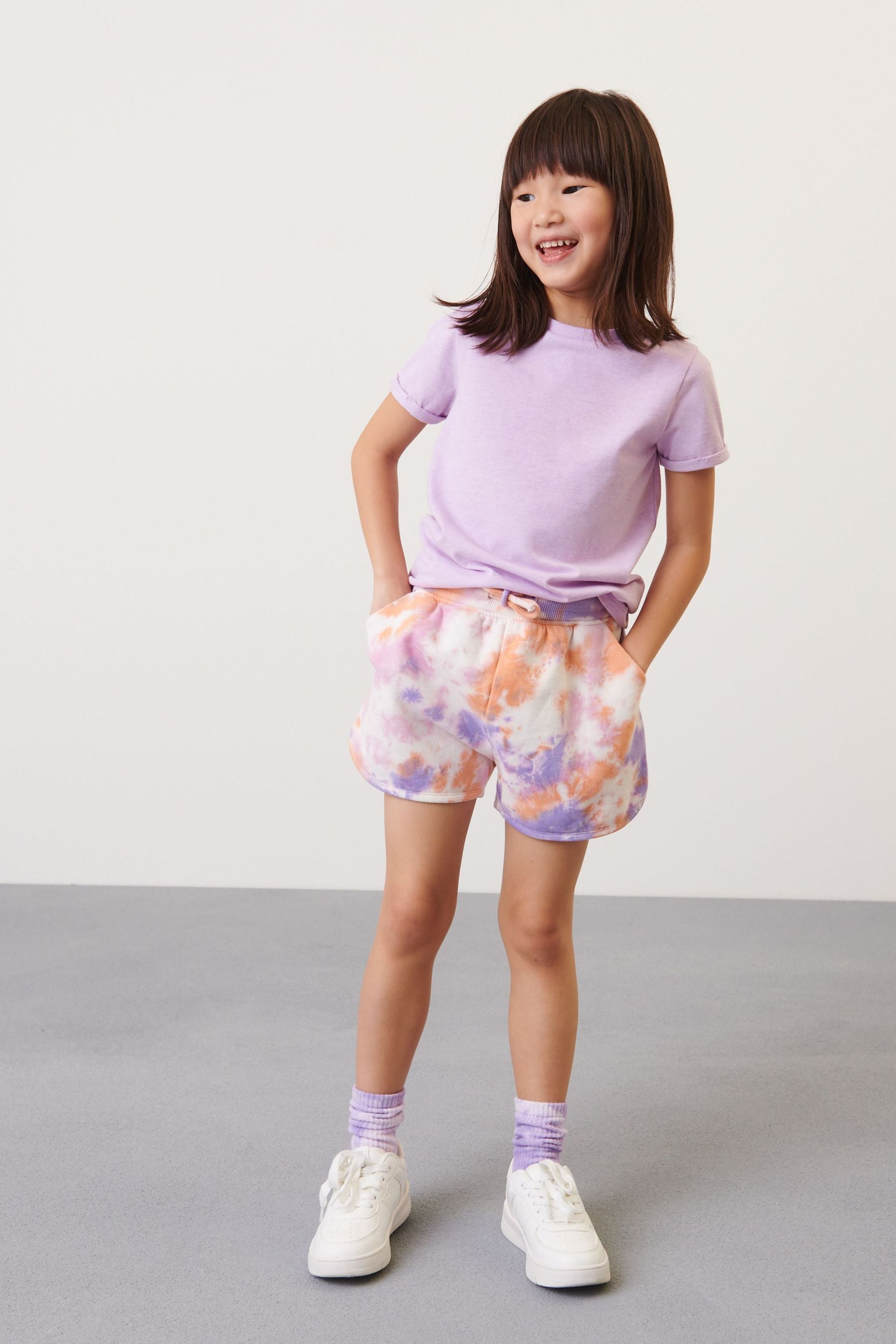 Pink/Purple Tie Dye Jersey Shorts (3-16yrs)