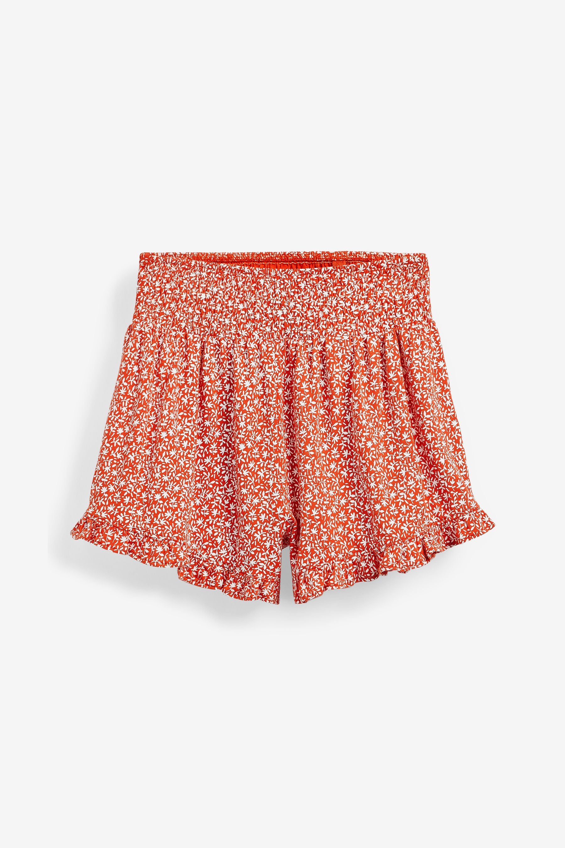 Red Ditsy Floral Print Shorts (3-16yrs)