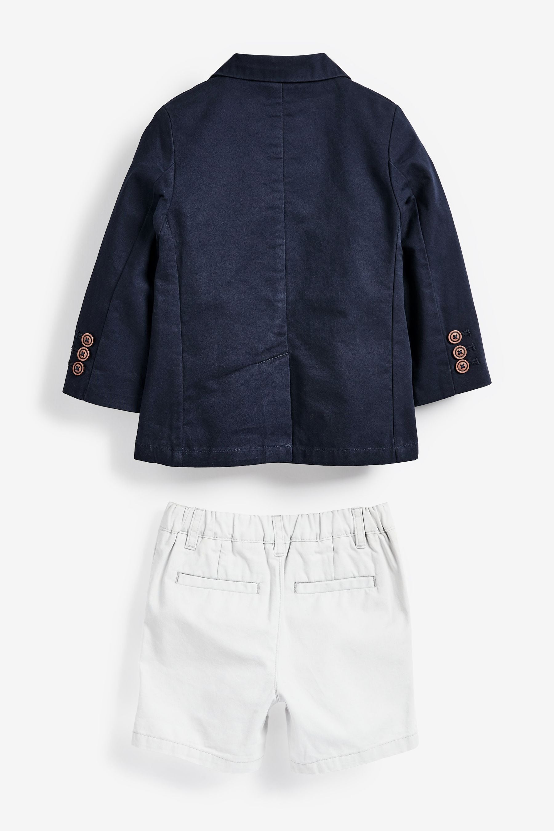 Navy Blue Blazer, Check Shirt and Shorts Set (3mths-9yrs)