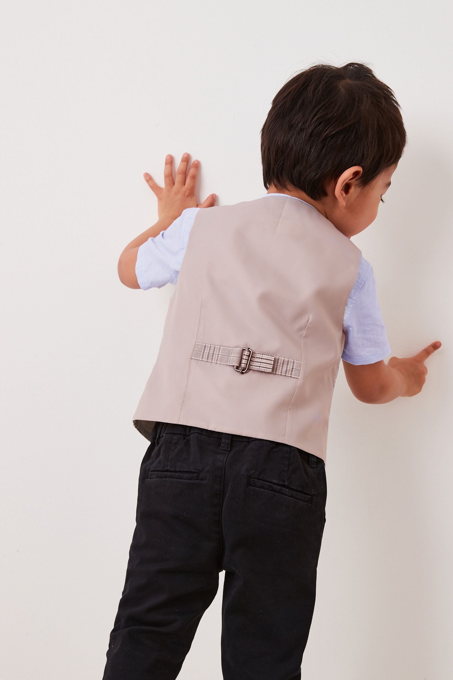 Grey Check Waistcoat And Shirt Set (3mths-9yrs)