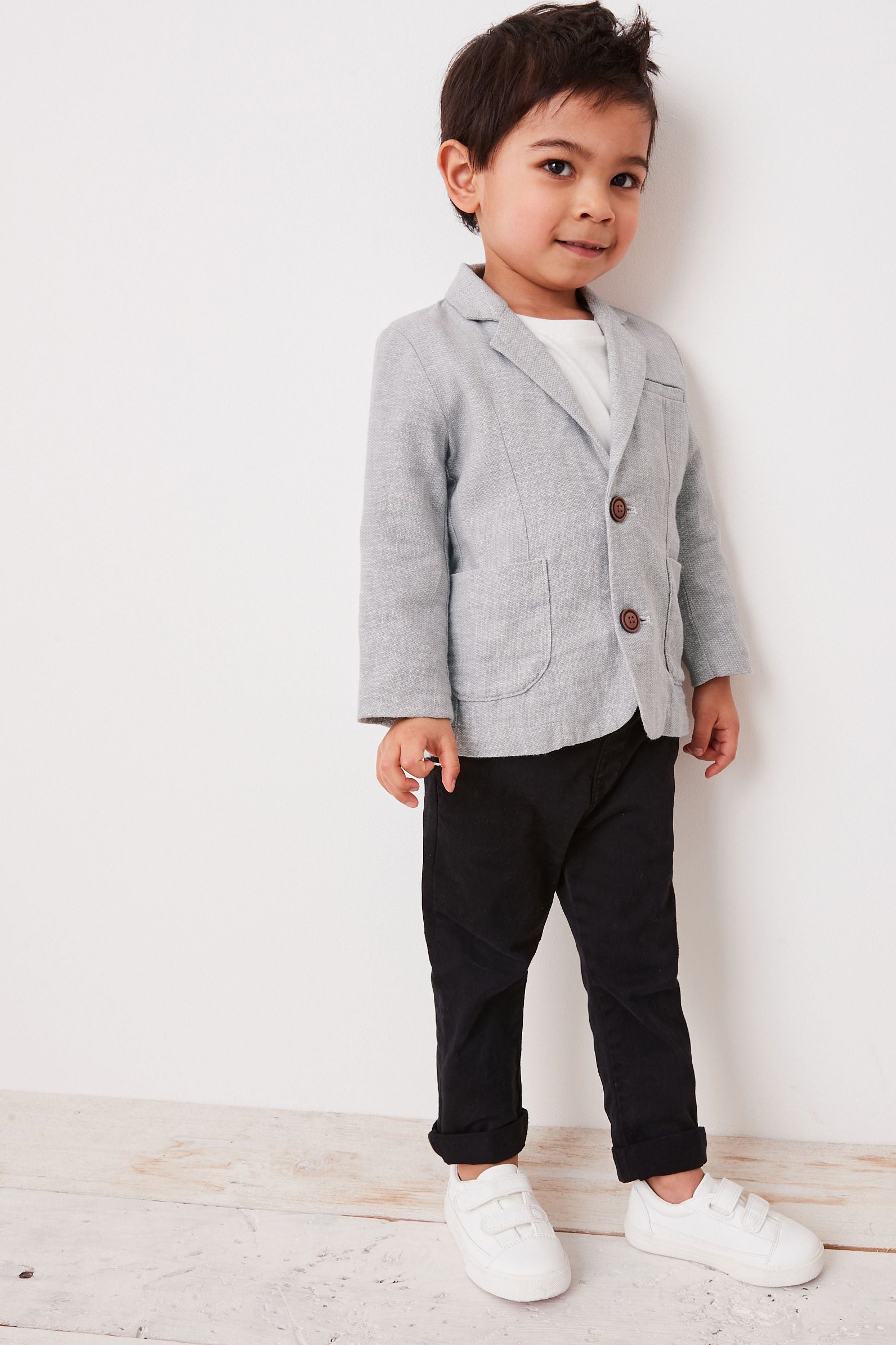 Grey Linen Blend Blazer (3mths-9yrs)