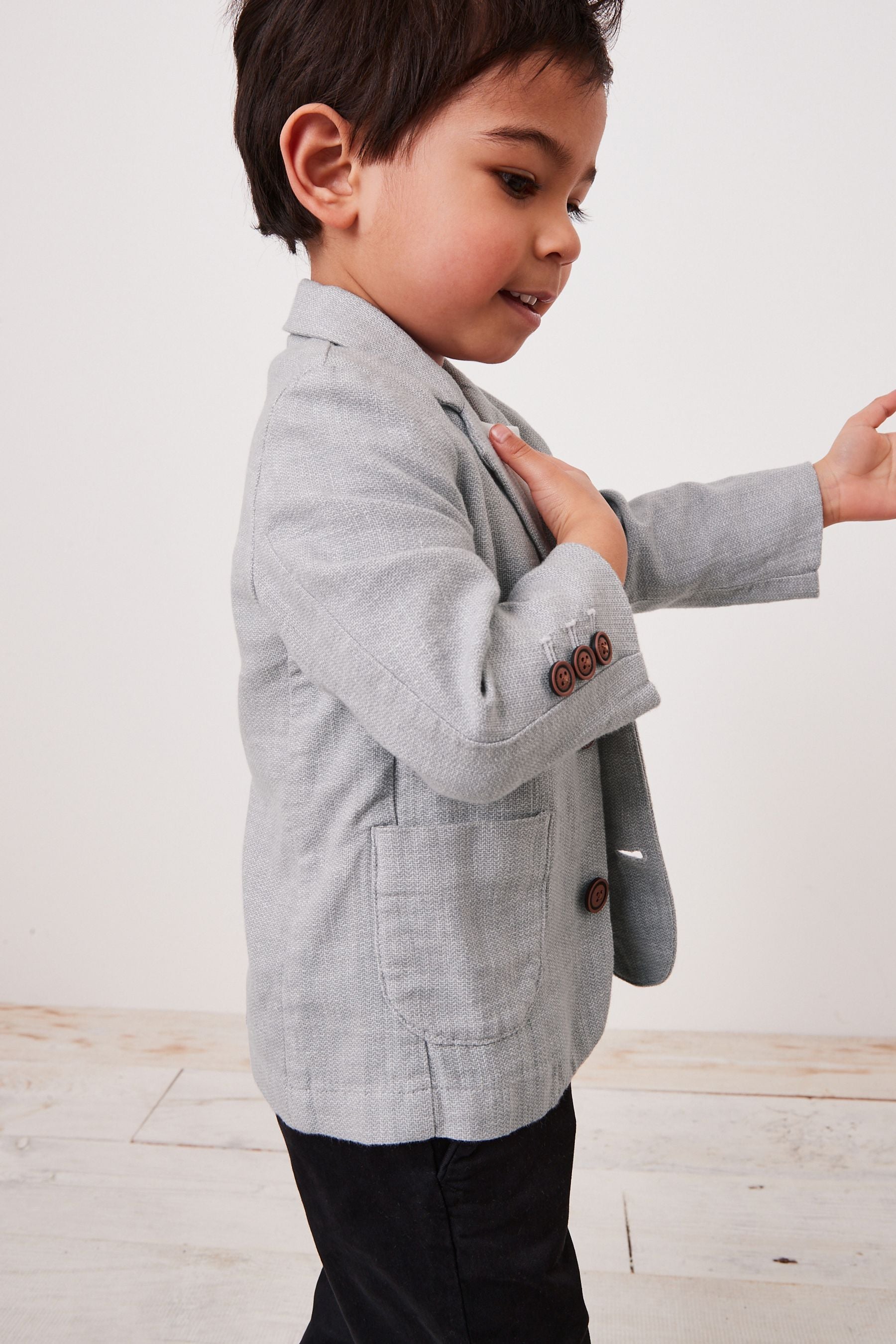 Grey Linen Blend Blazer (3mths-9yrs)