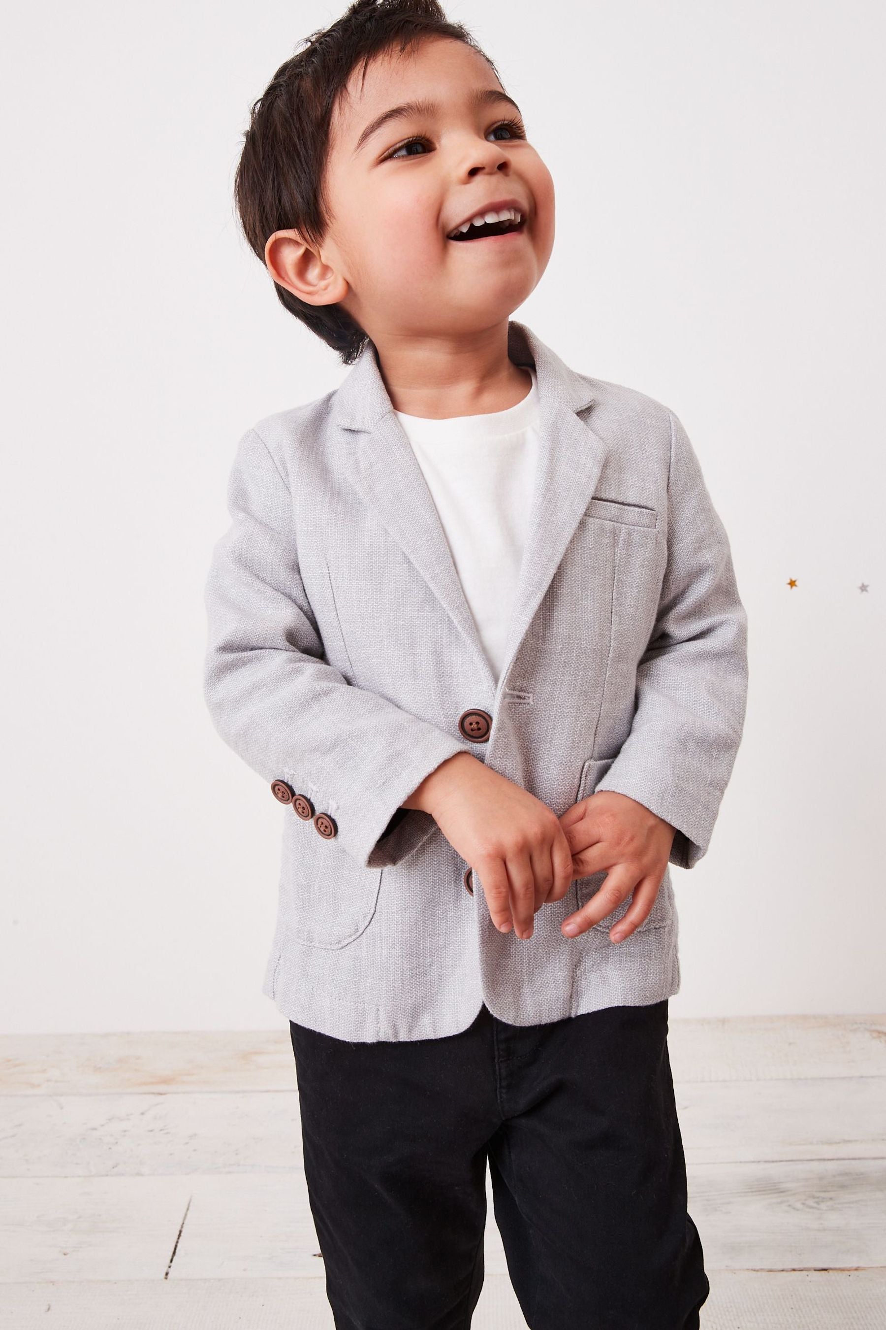 Grey Linen Blend Blazer (3mths-9yrs)