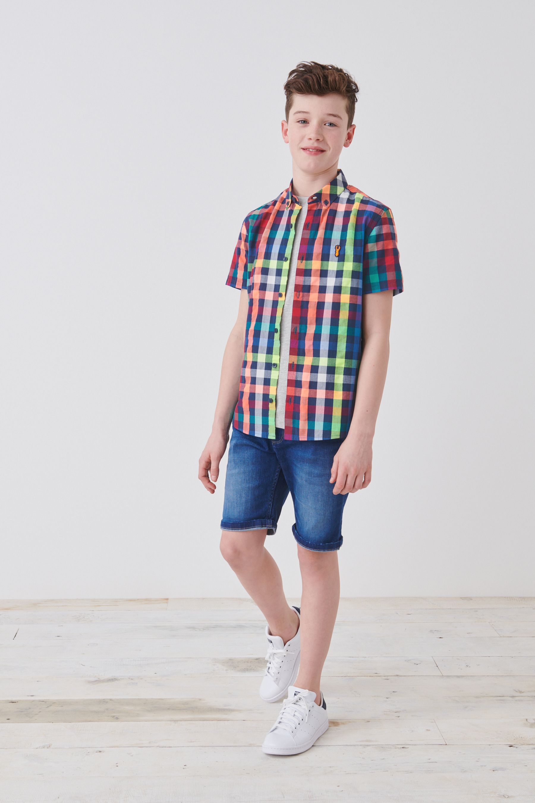 Multi Short Sleeve Check Shirt (3-16yrs)