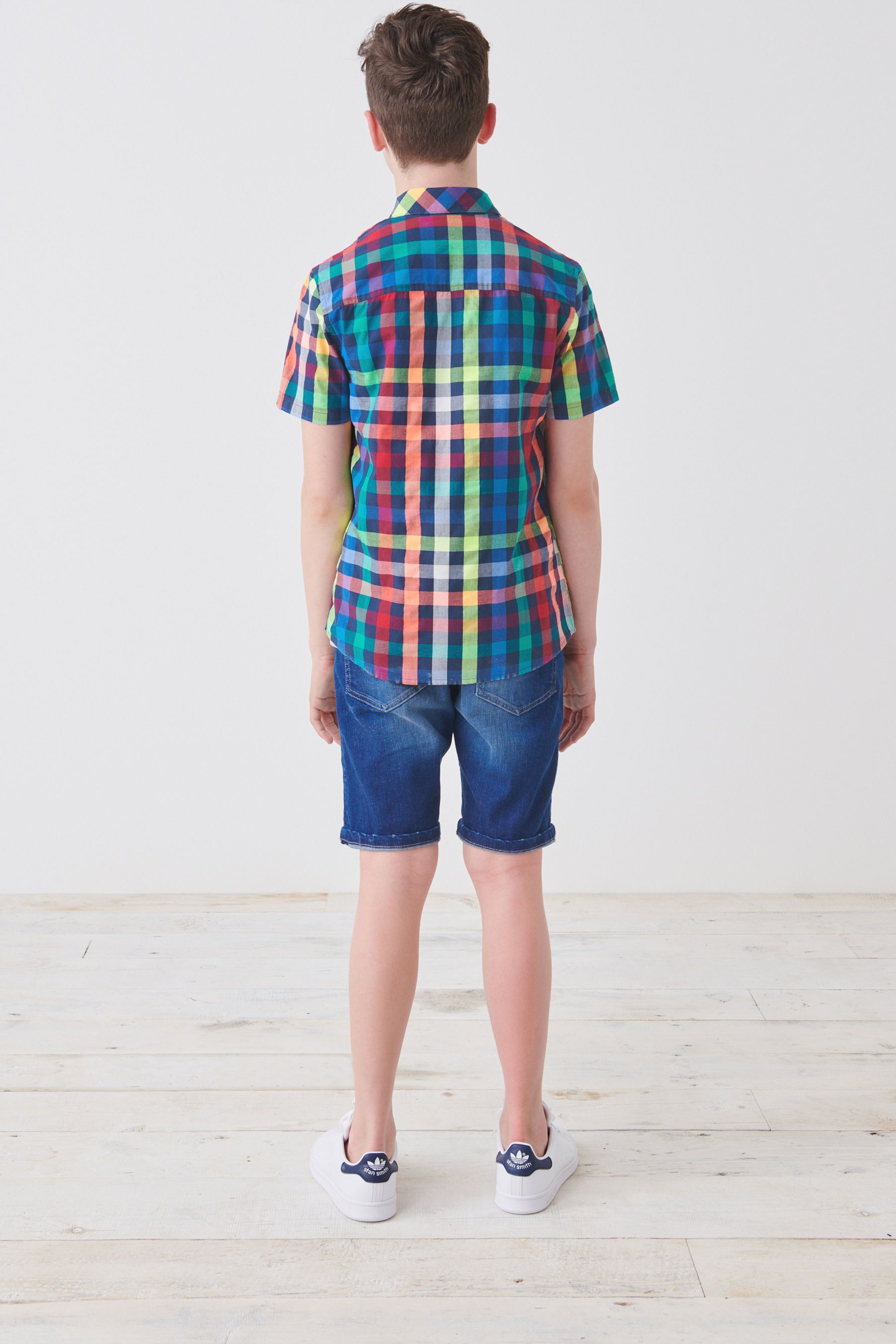 Multi Short Sleeve Check Shirt (3-16yrs)