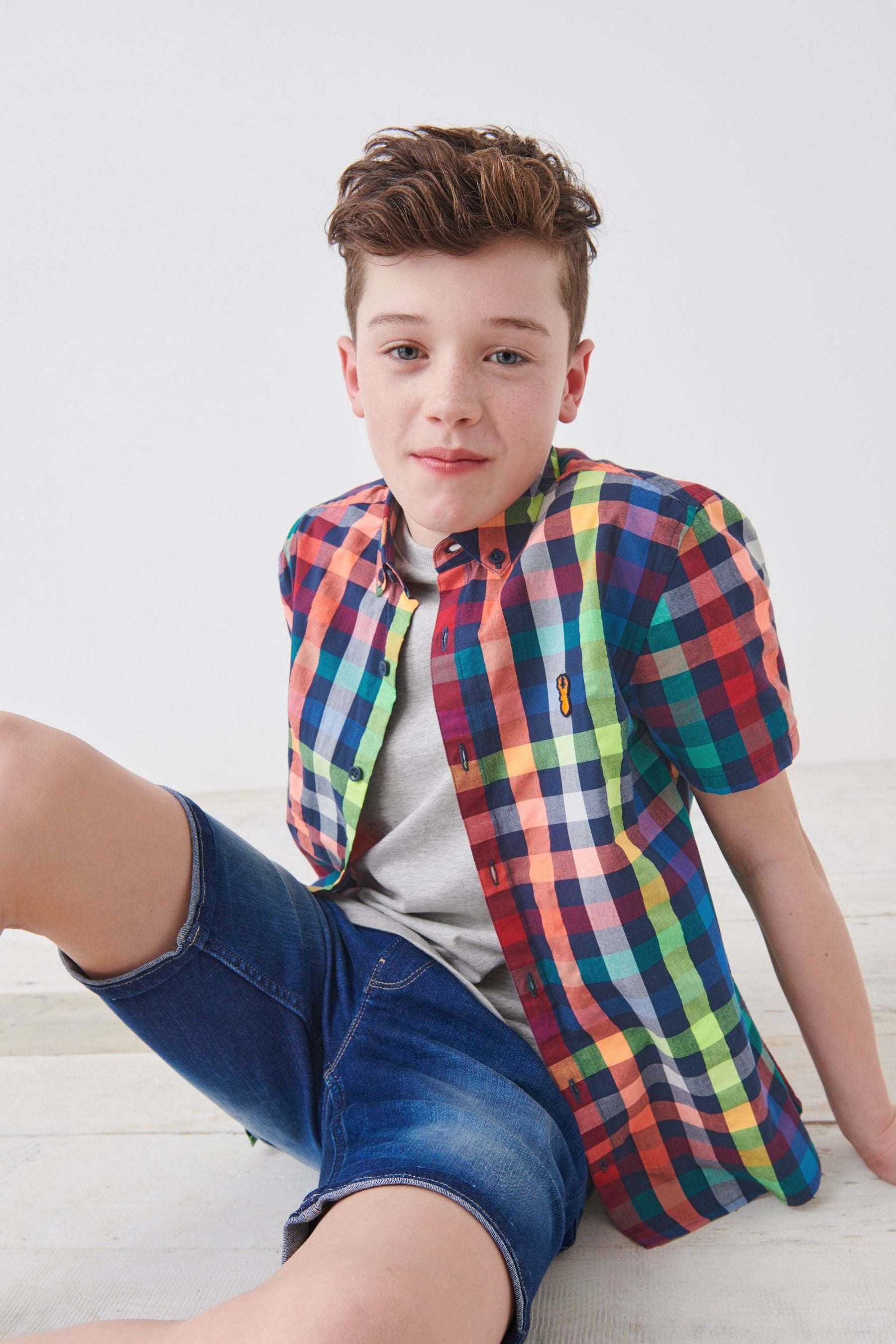 Multi Short Sleeve Check Shirt (3-16yrs)