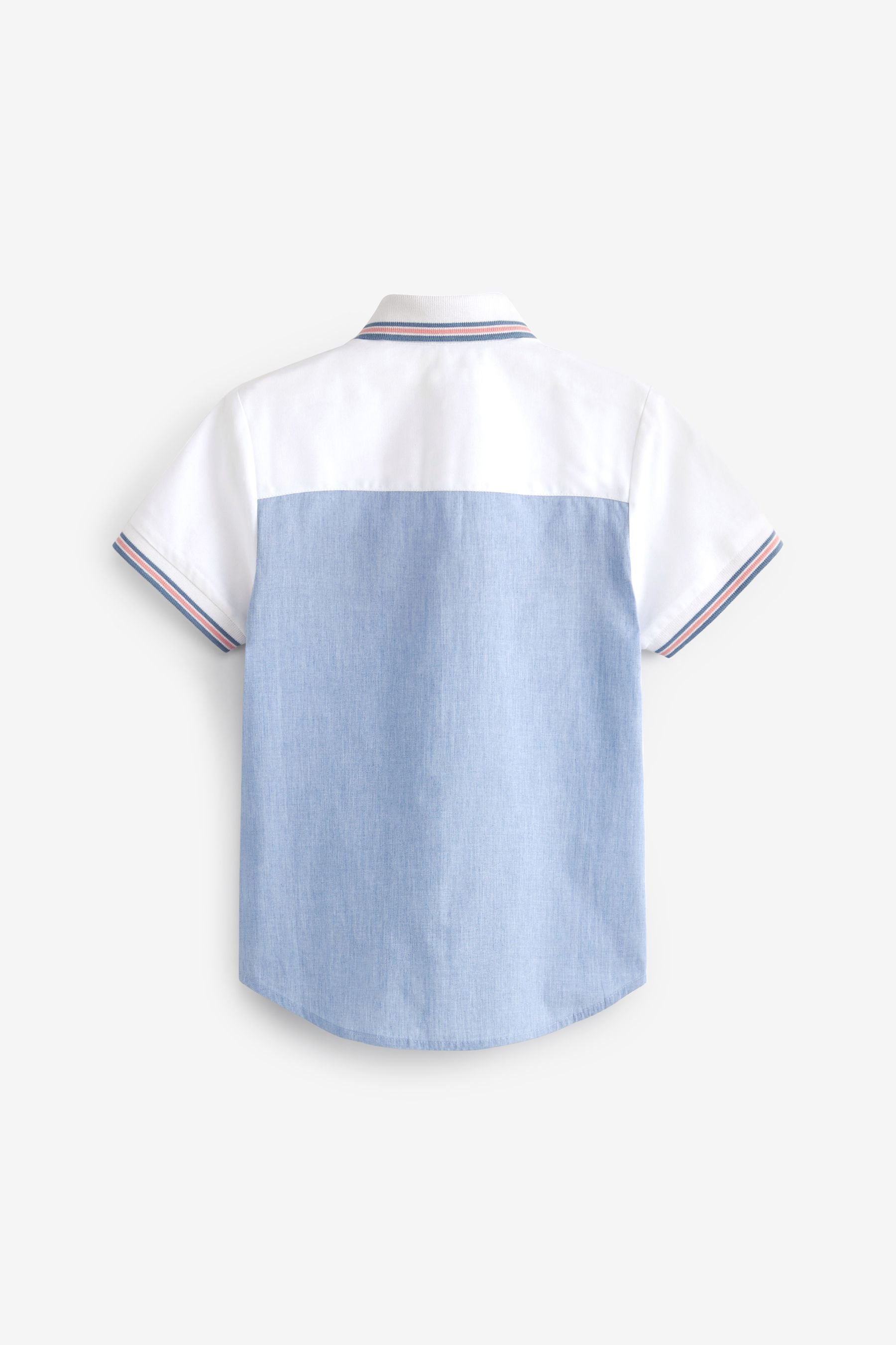 Pink/Blue Short Sleeve Colourblock Shirt (3-16yrs)