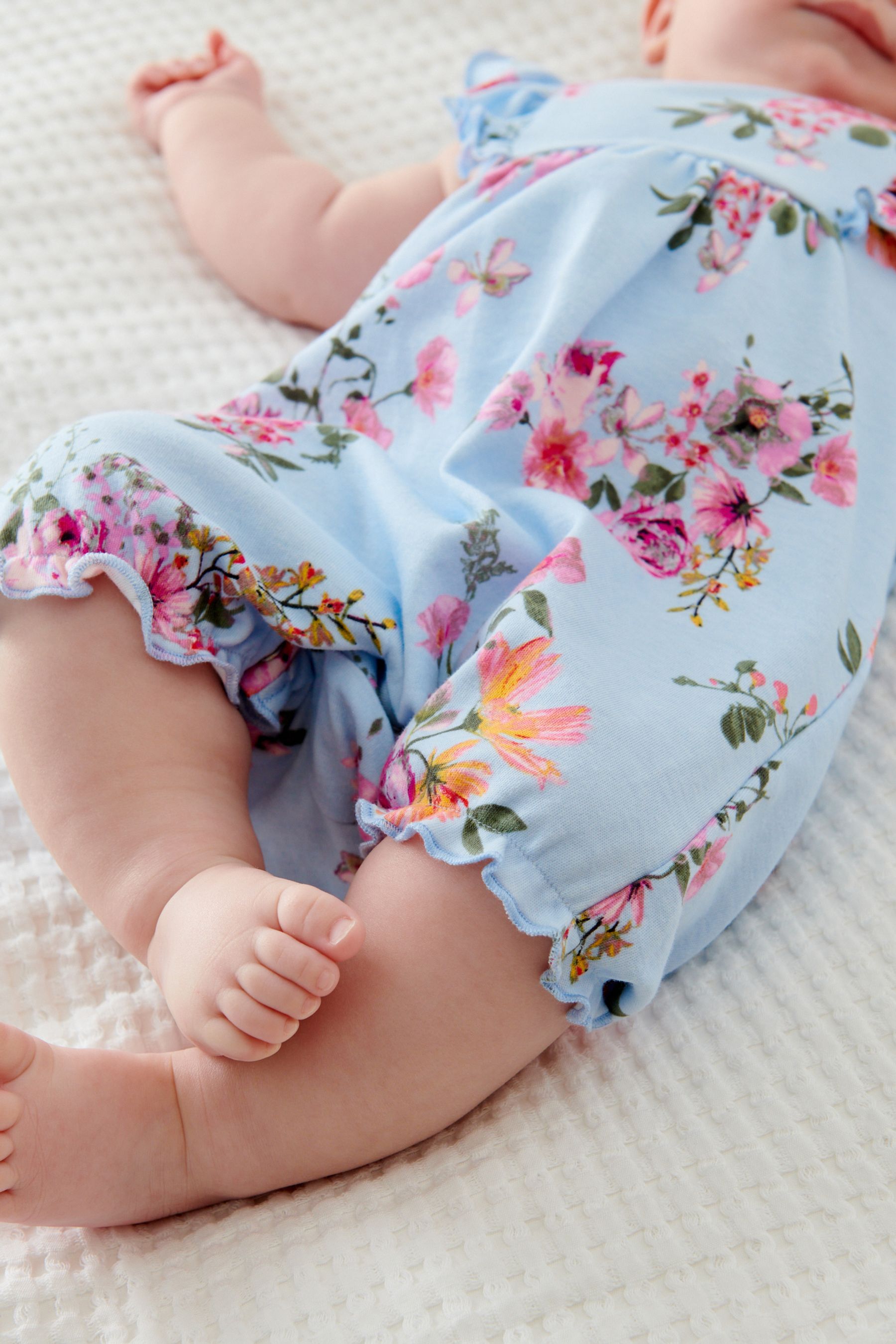 Pink/Blue/White Floral 3 Pack Rompers (0mths-3yrs)