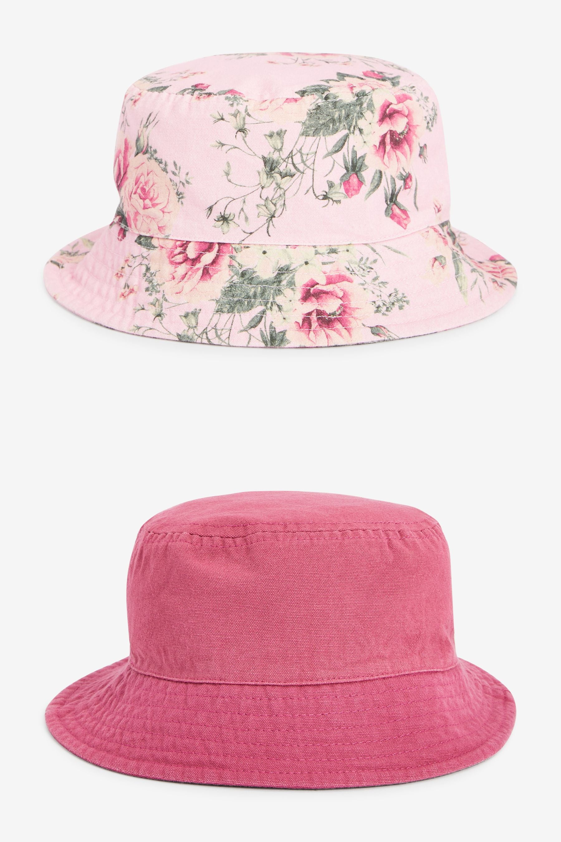 Pink/Yellow 2 Pack Bucket Hats (3mths-6yrs)