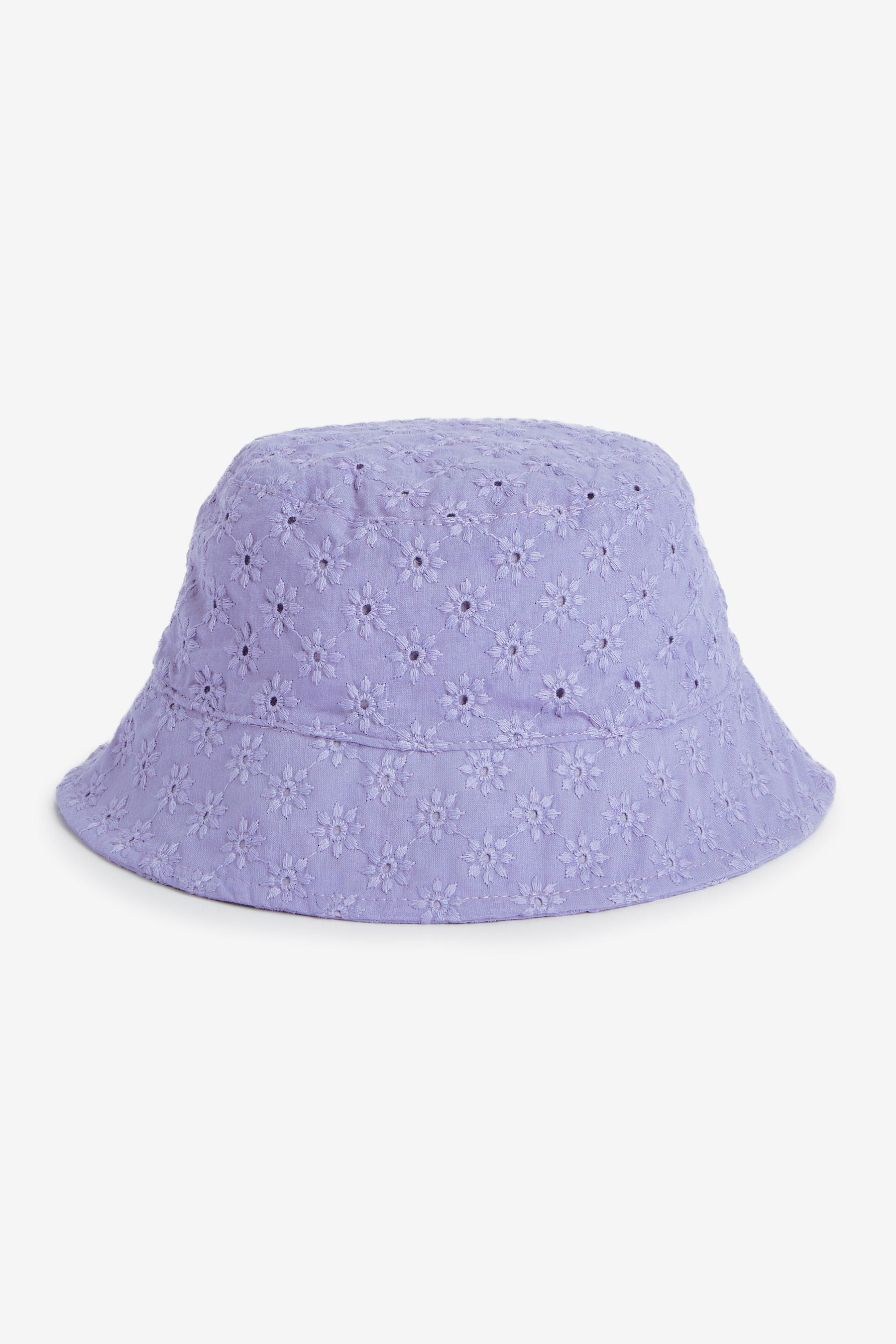 Lilac Purple/Mint Green 2 Pack Broderie Bucket Hats (3mths-6yrs)