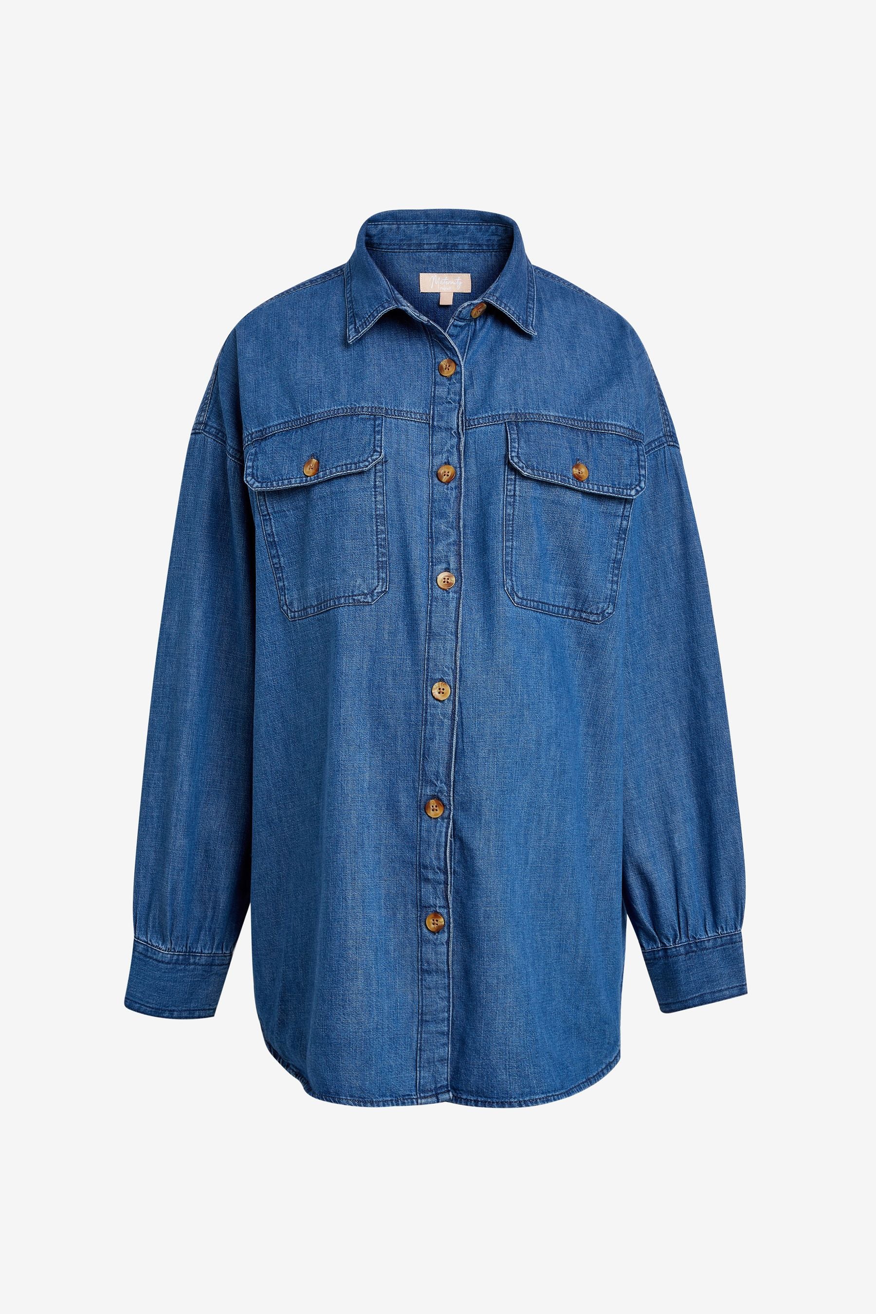 Dark Blue Denim Maternity/Nursing Oversize Denim Shirt