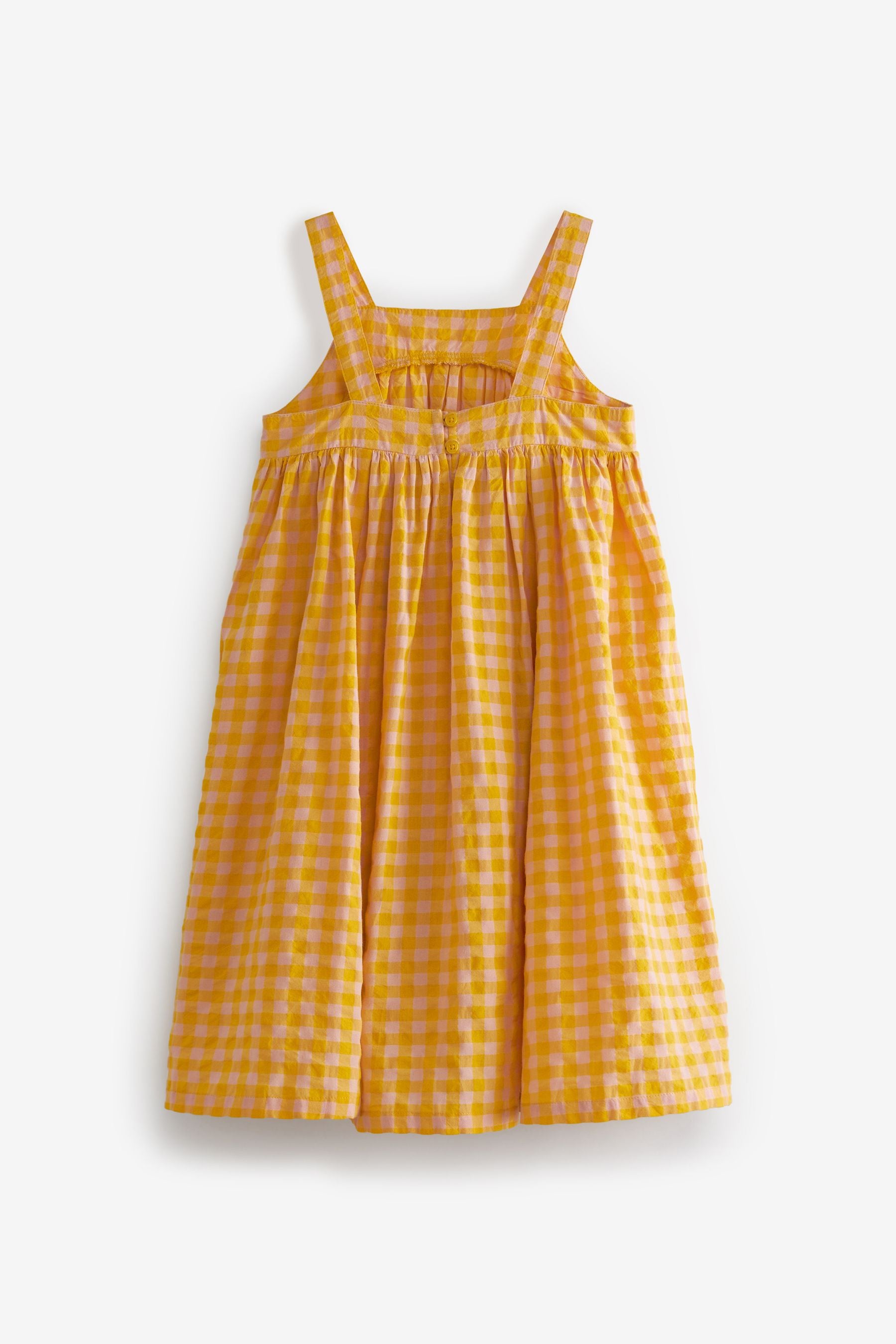 Yellow Gingham Cotton Trapeze Sundress (3-16yrs)