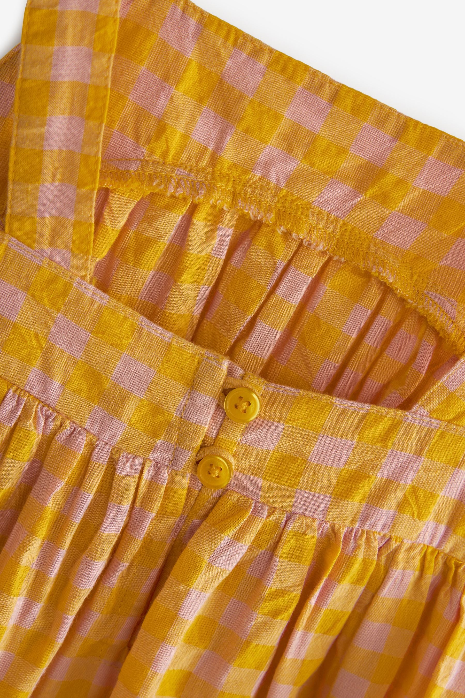 Yellow Gingham Cotton Trapeze Sundress (3-16yrs)