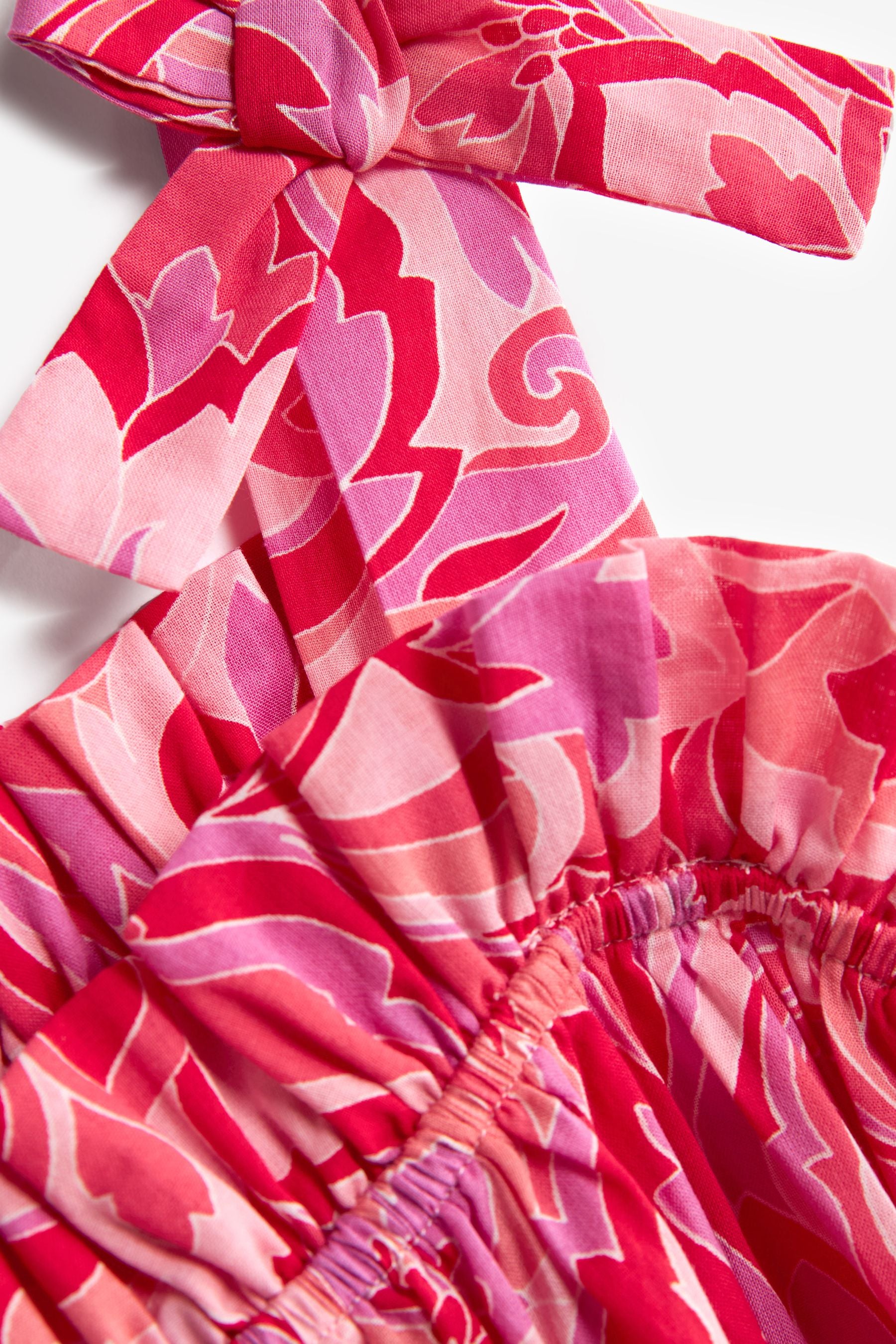 Pink Swirl Print Tie Shoulder Dress (3-16yrs)