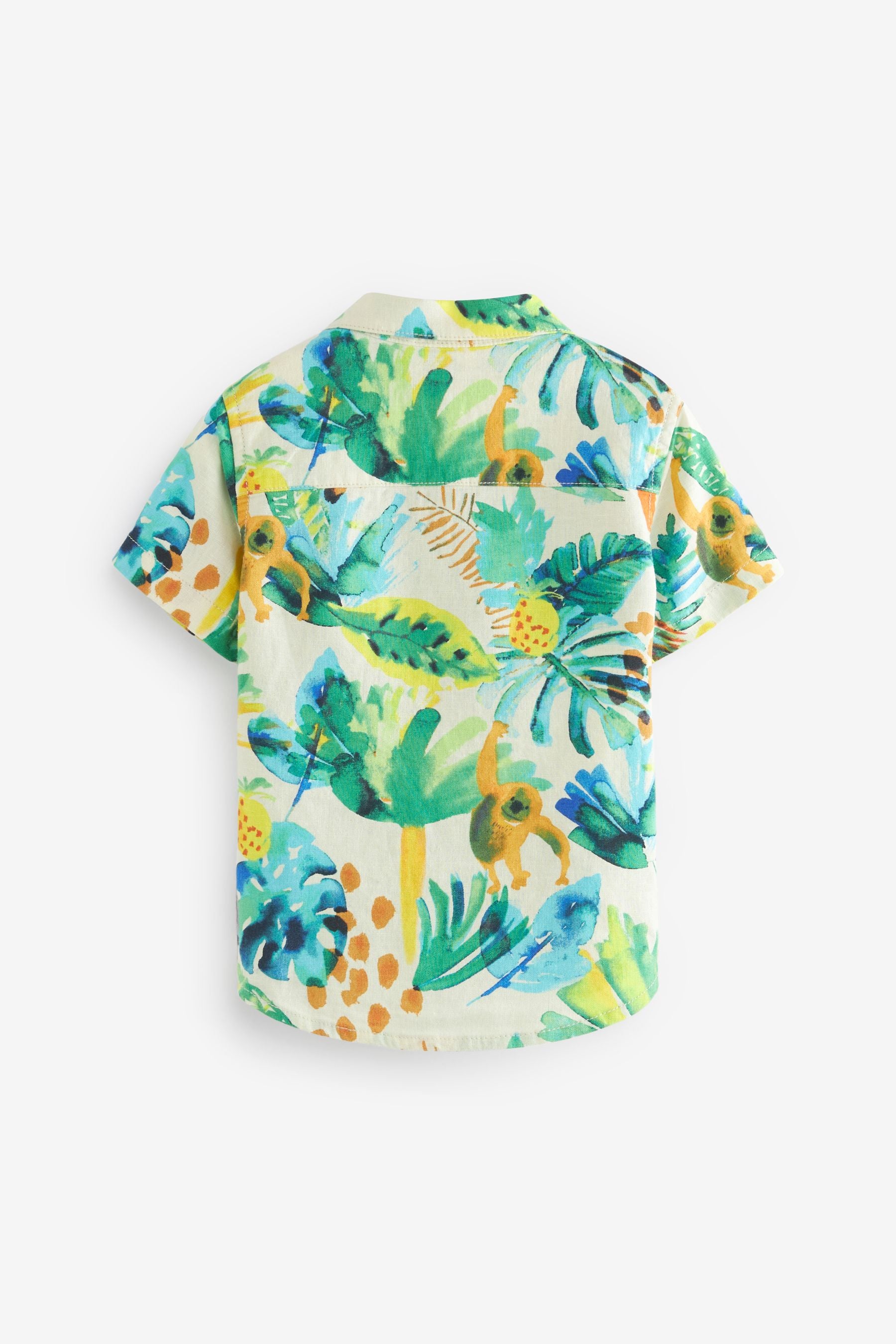 Green Jungle Print Short Sleeve Shirt (3mths-7yrs)