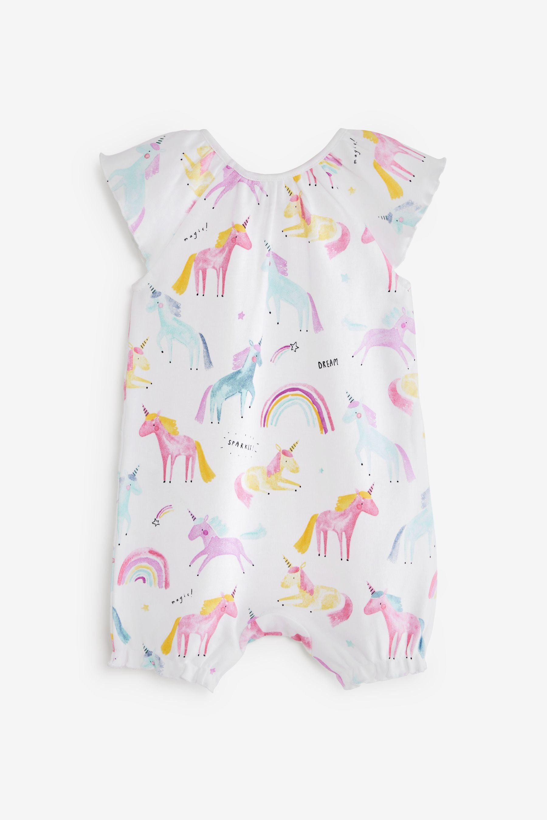 Pastel Pink Unicorn Baby 4 Pack Rompers (0mths-3yrs)