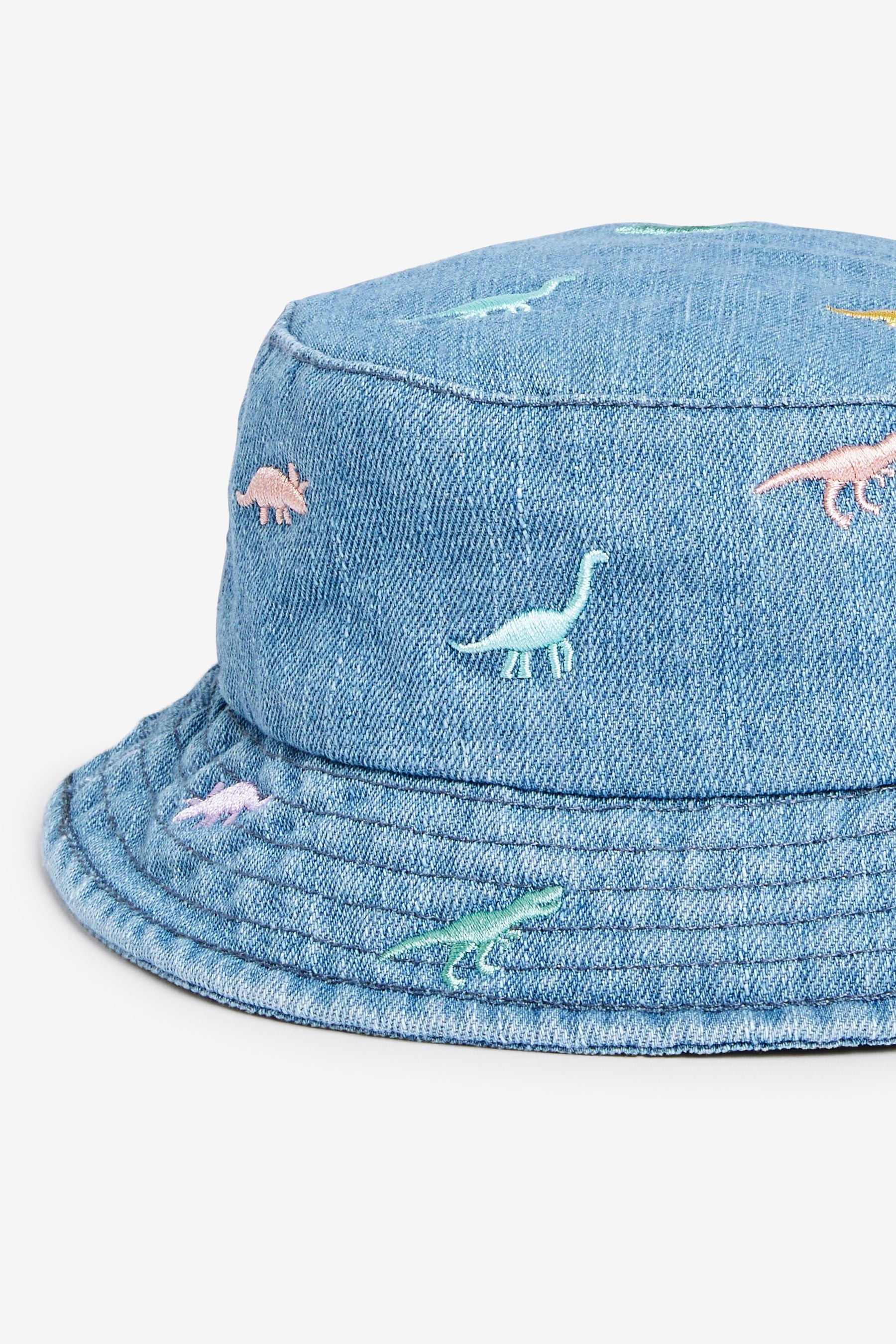 Denim Embroidered Bucket Hat (3mths-6yrs)