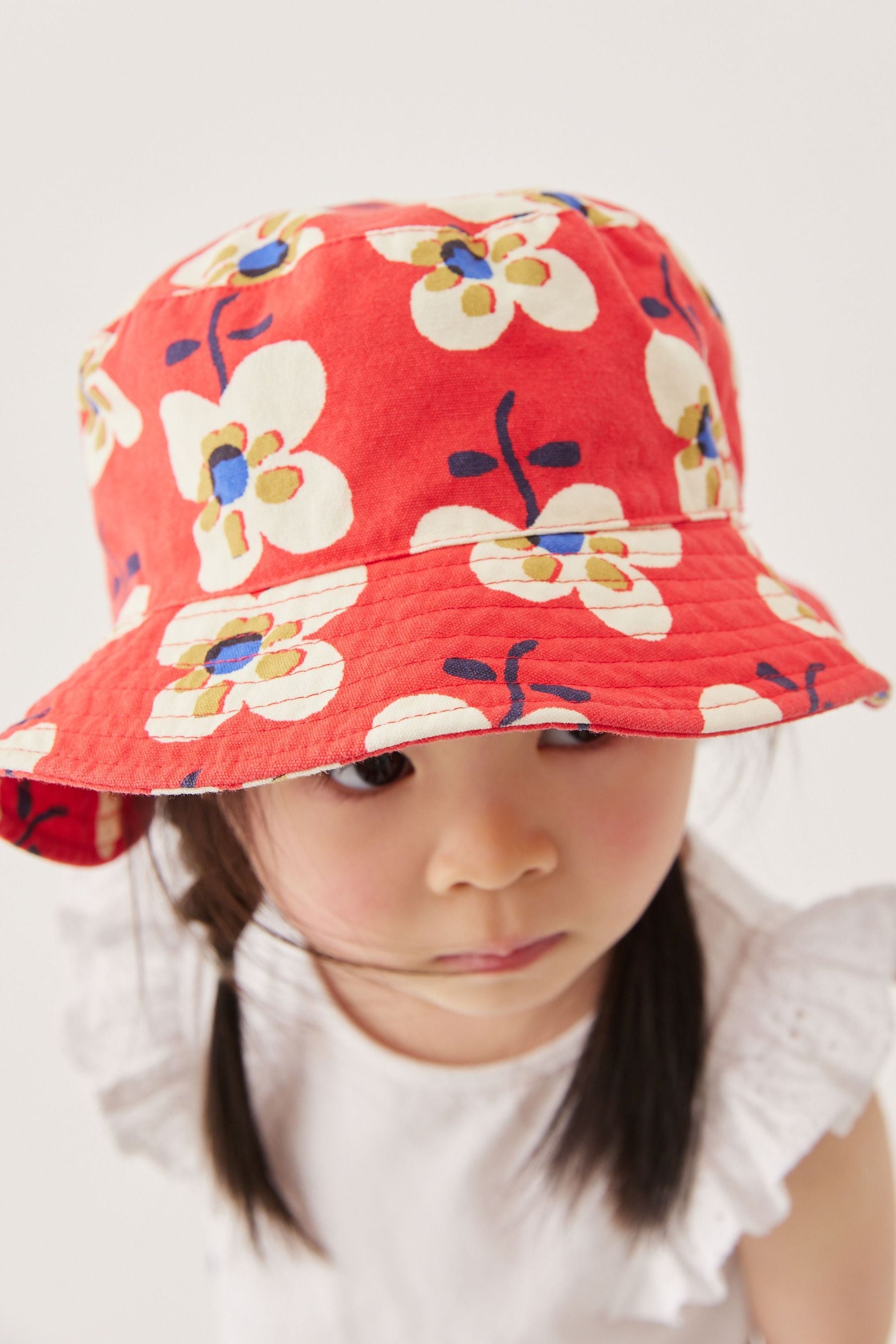 Red/Navy Blue/White 2 Pack Bucket Hats (3mths-6yrs)