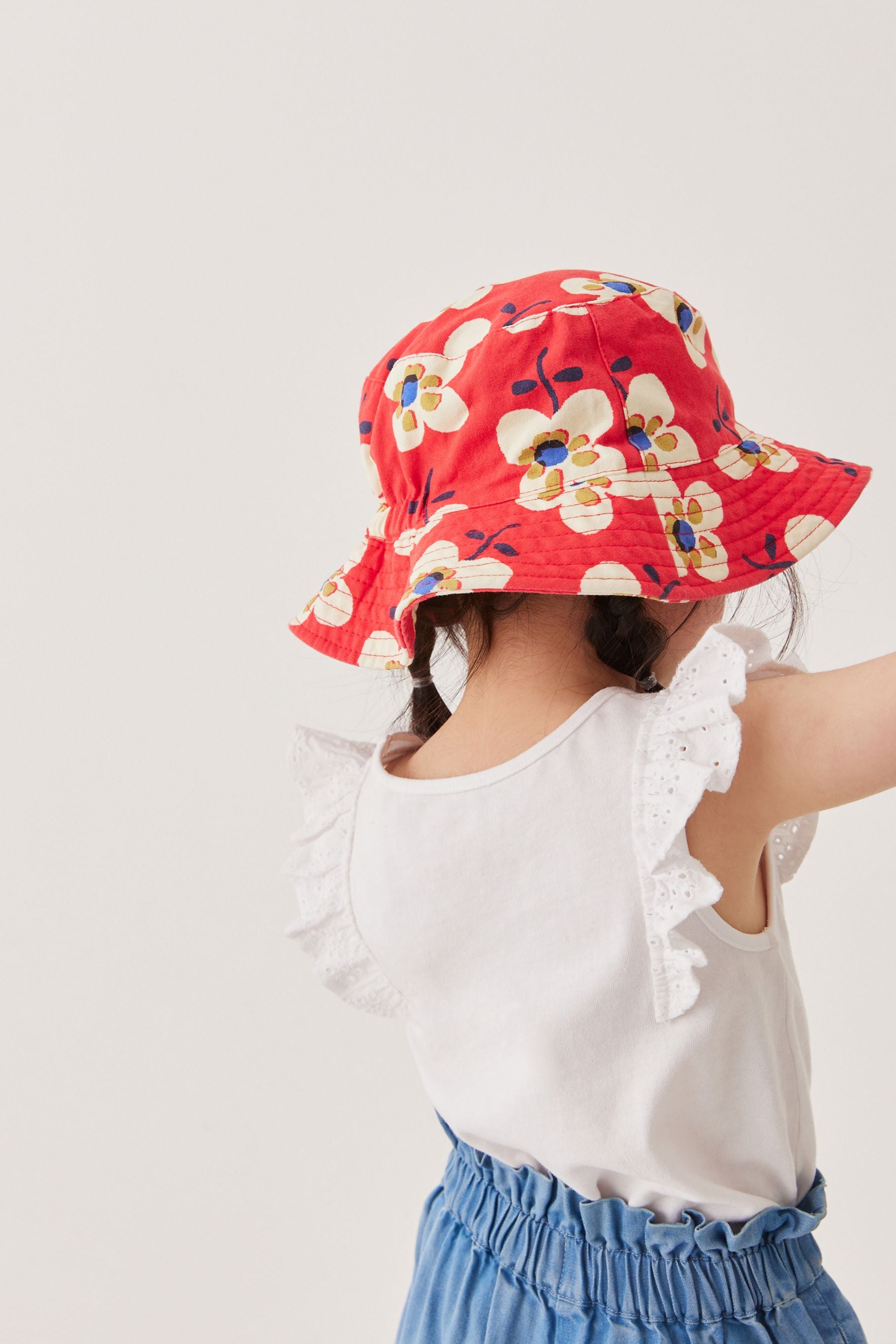 Red/Navy Blue/White 2 Pack Bucket Hats (3mths-6yrs)