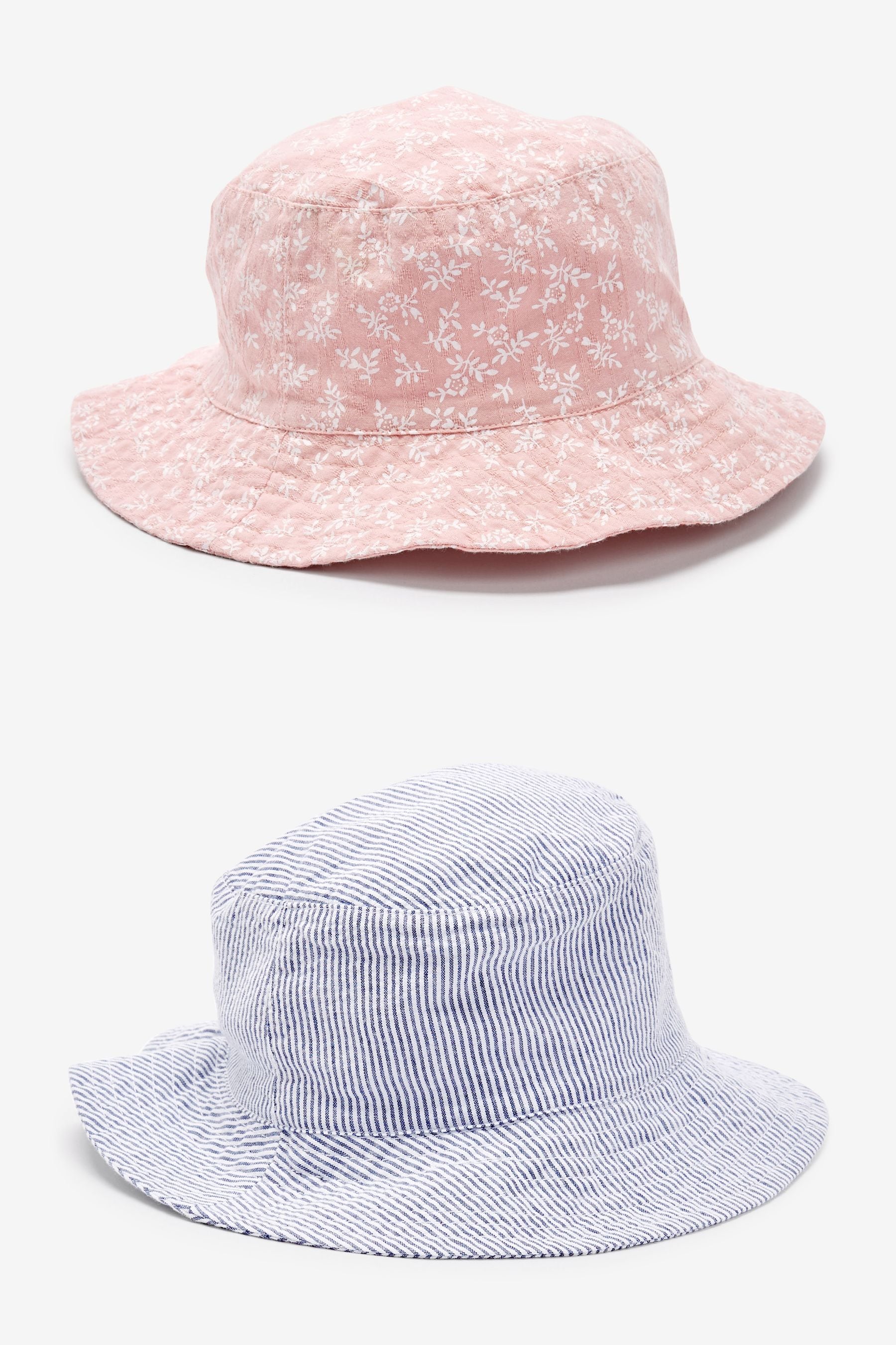 Pink/Chambray 2 Pack Bucket Hats (3mths-6yrs)