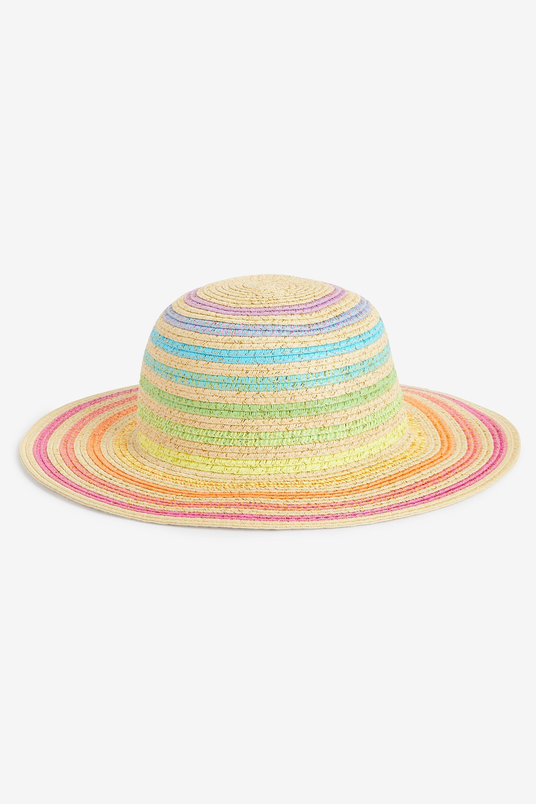 Rainbow Wide Brim Straw Hat (3-16yrs)