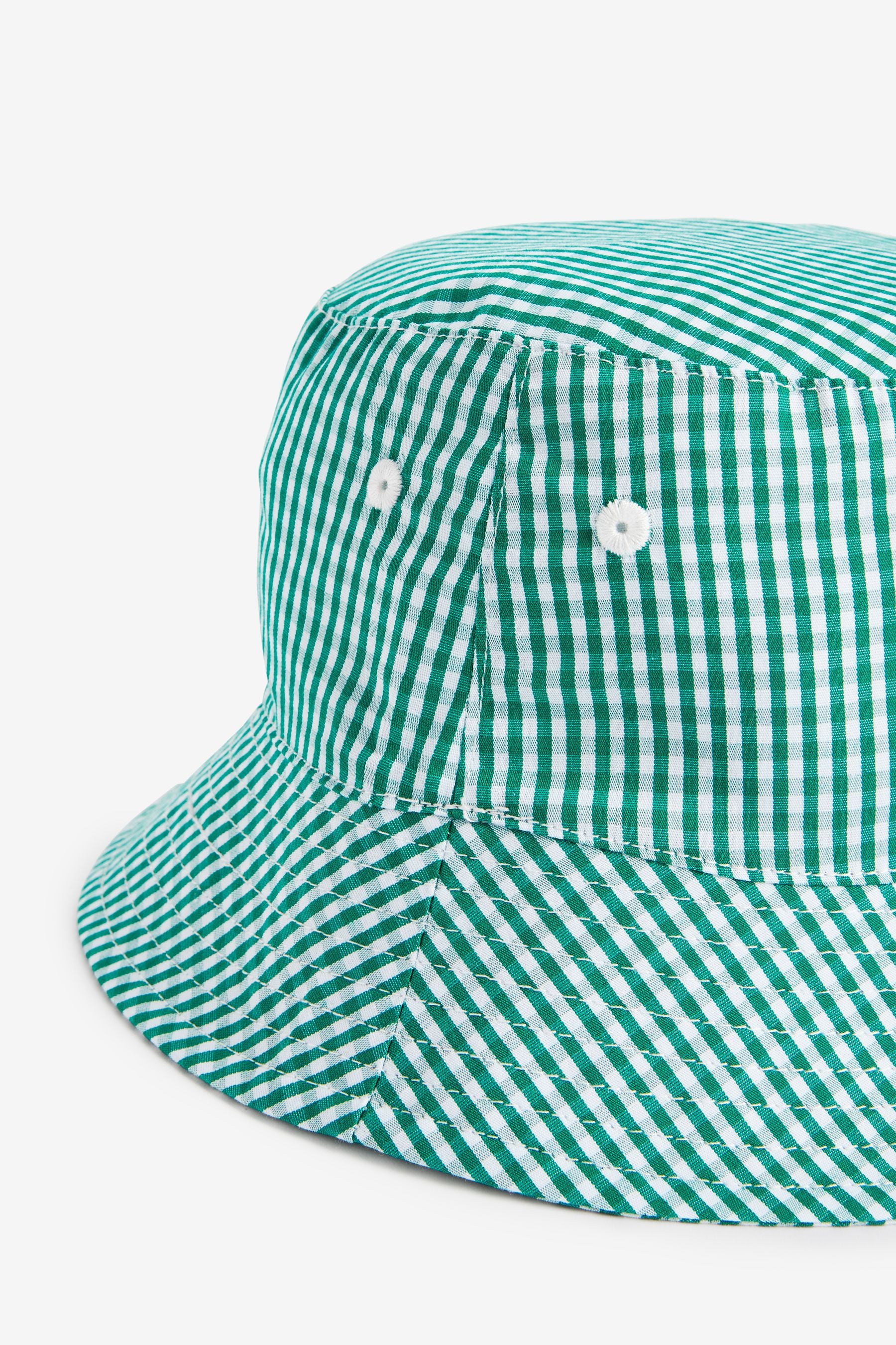 Green Gingham Bucket Hat (3-16yrs)