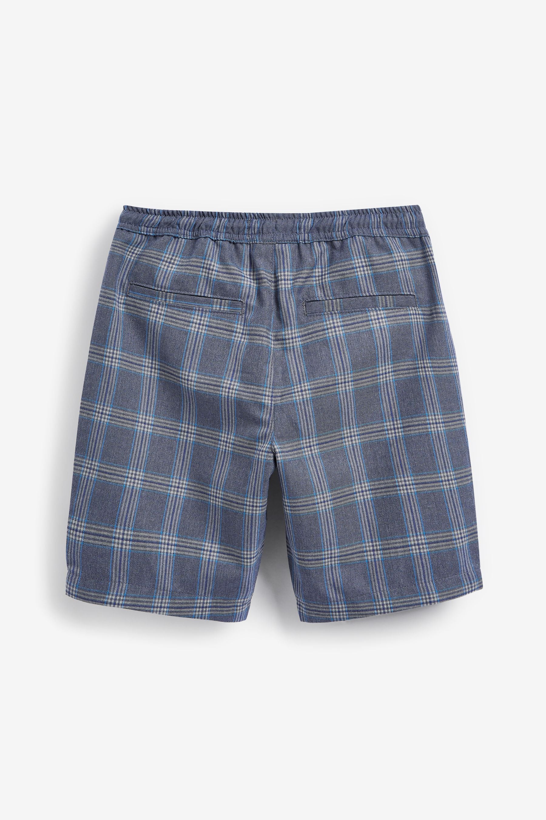 Blue Check Pull-On Shorts (3-16yrs)