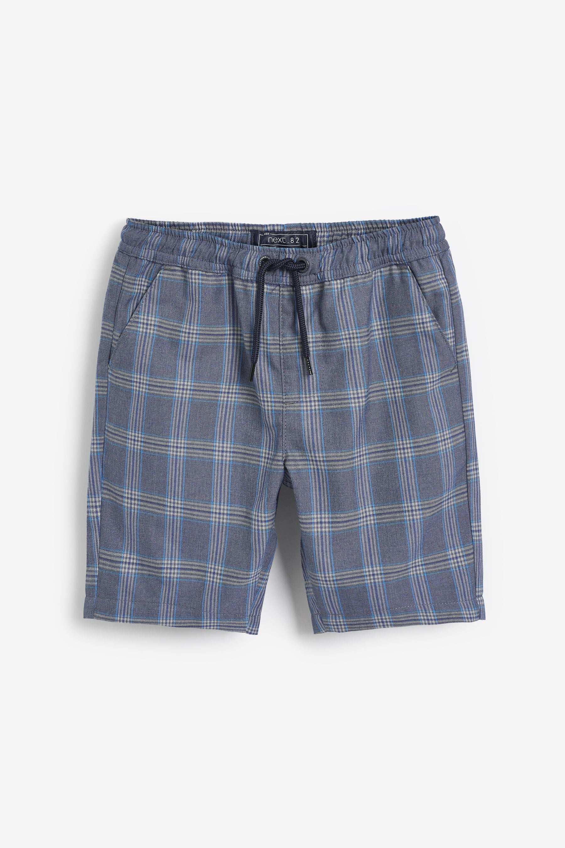 Blue Check Pull-On Shorts (3-16yrs)