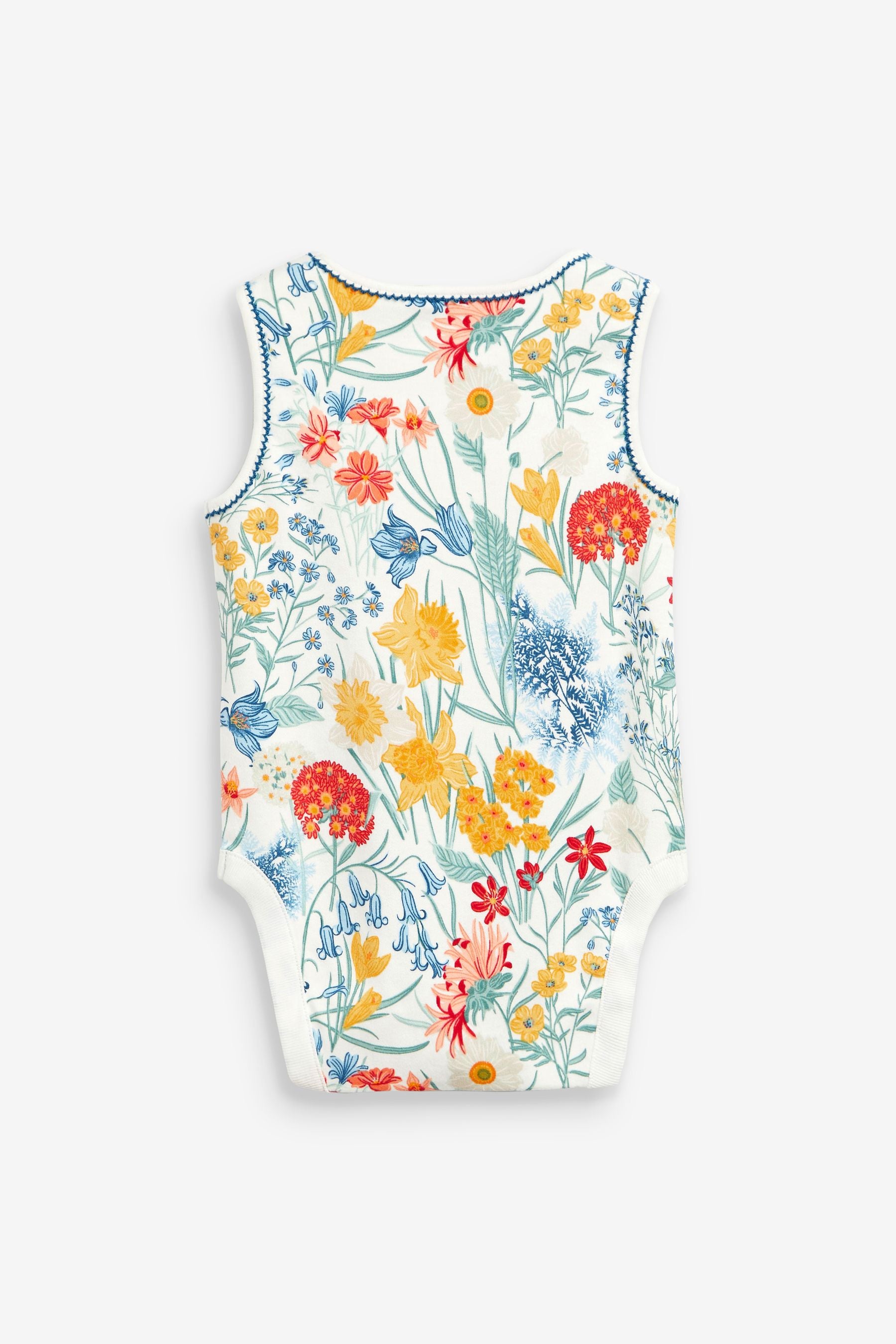 Ochre Yellow Floral Baby 5 Pack Vest Bodysuits (0mths-3yrs)