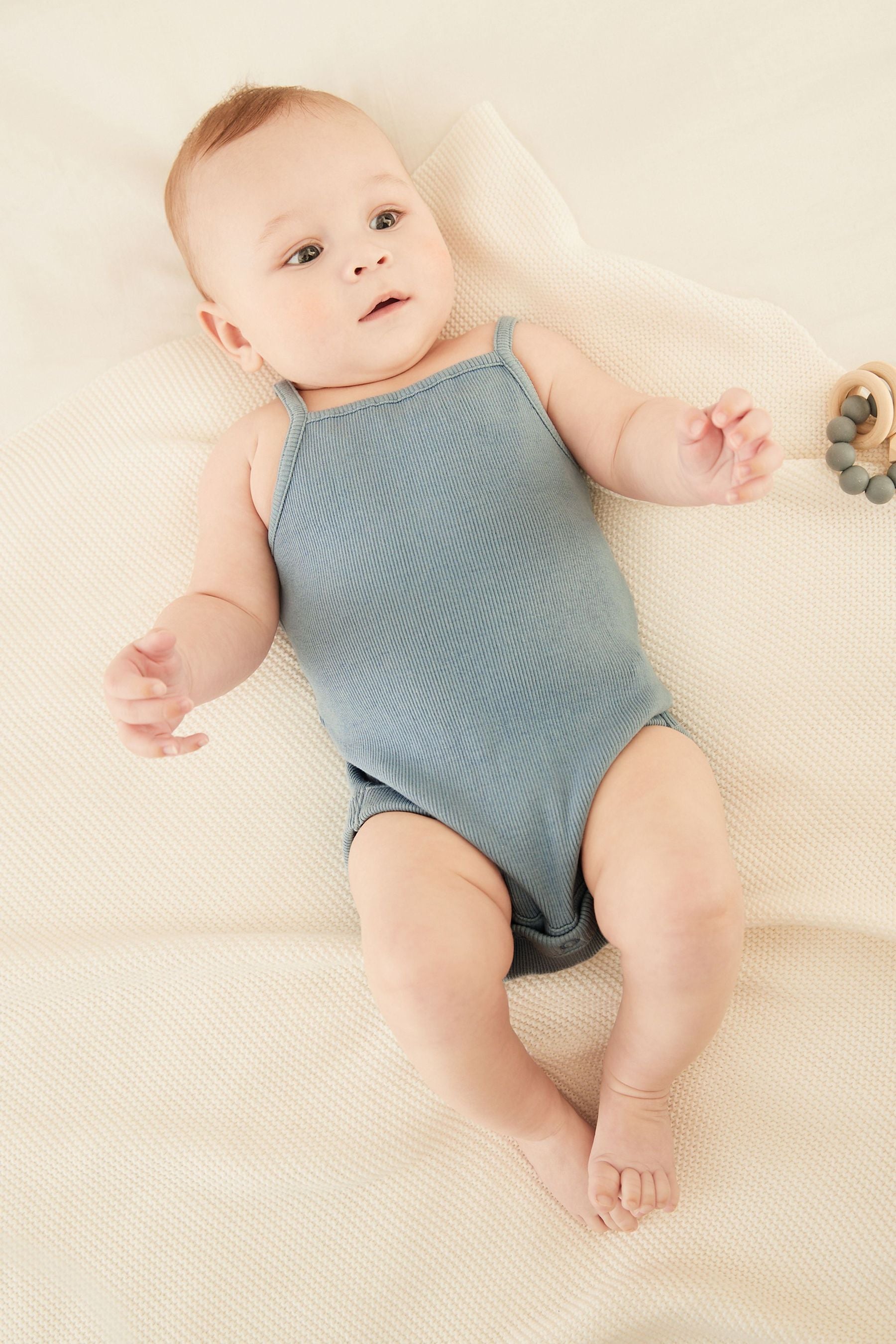 Modern Blue Baby 5 Pack Vest Bodysuits (0mths-3yrs)