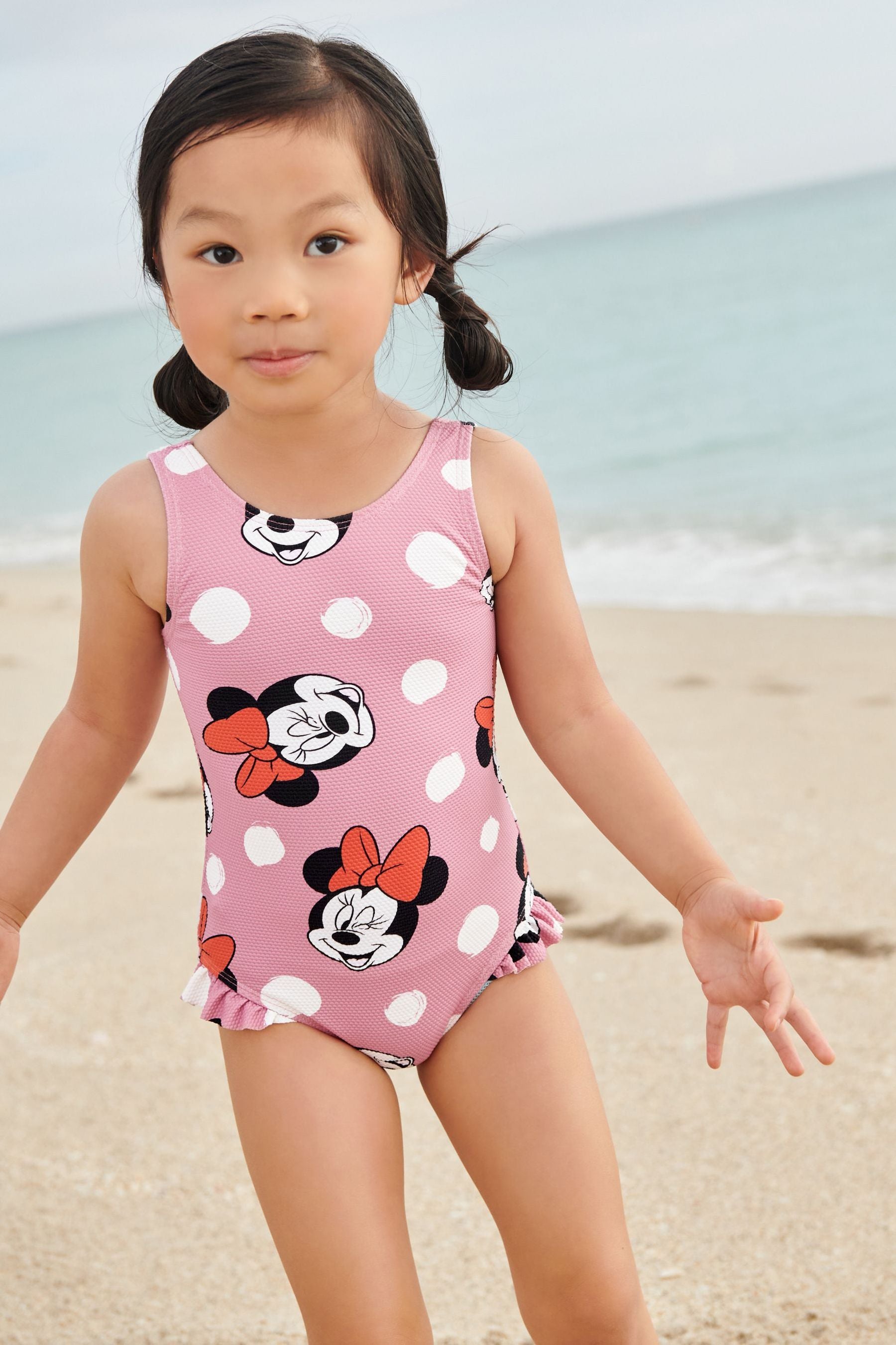 Dusky Pink Licensed Disney Minnie Mouse Swimsuit (3mths-7yrs)