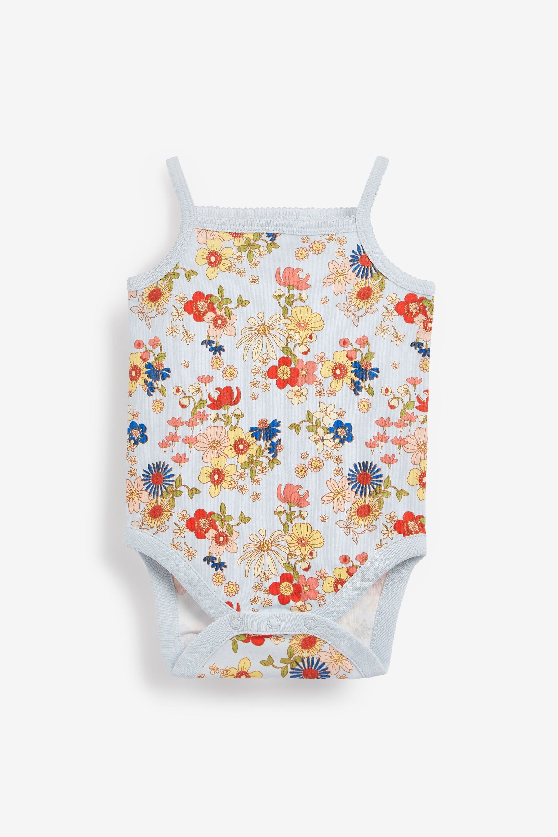 Red Baby Floral Bodysuit Vests 3 Pack (0mths-3yrs)