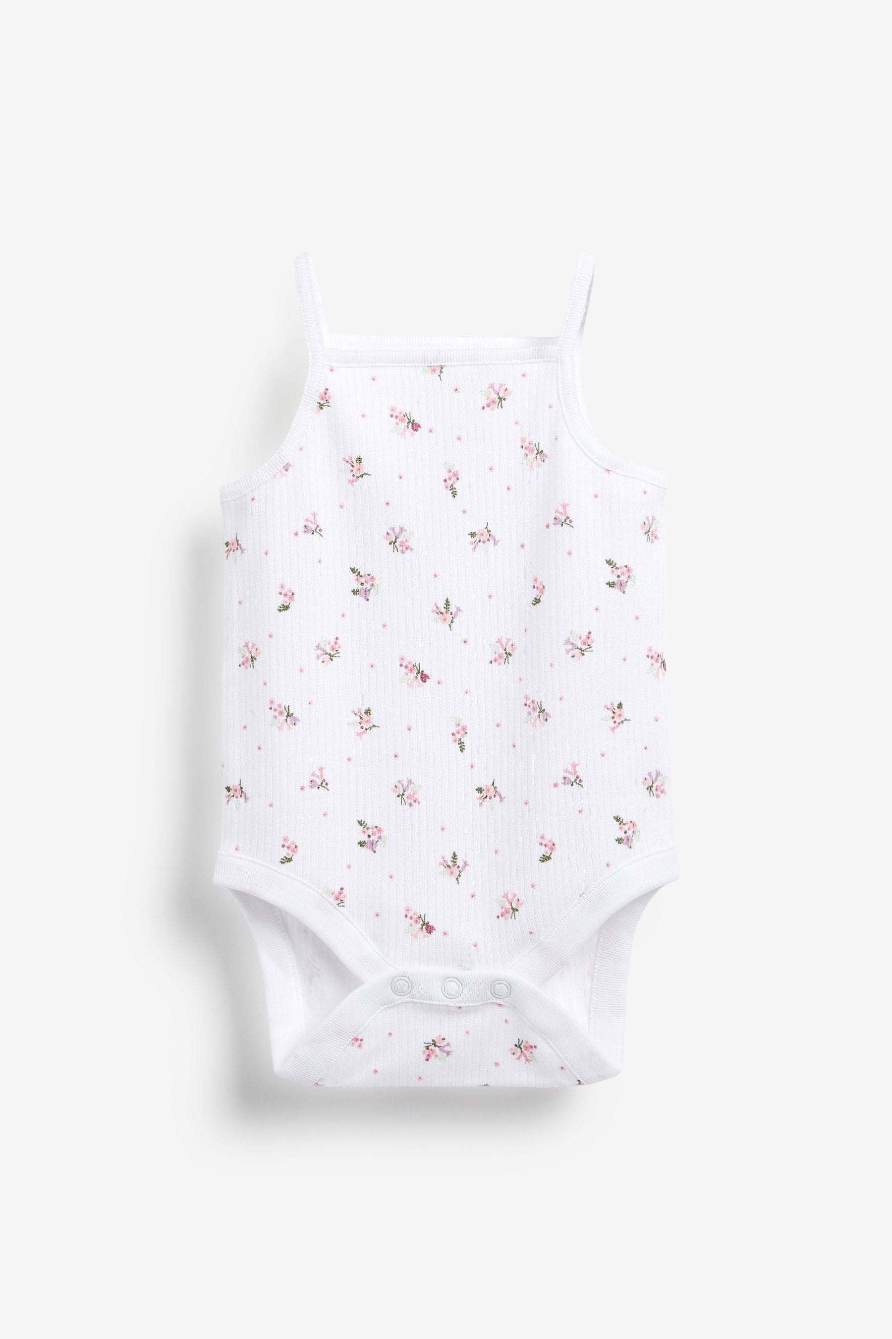 Pink Floral Baby 5 Pack Vest Bodysuits (0mths-3yrs)