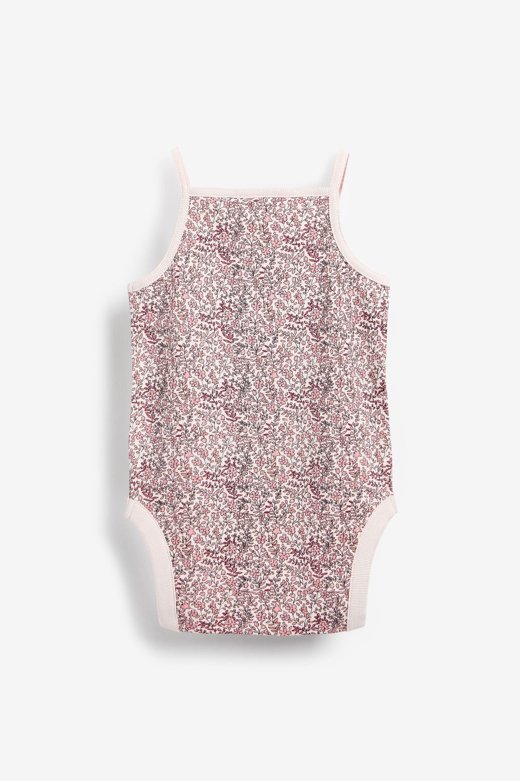 Pink Floral Baby 5 Pack Vest Bodysuits (0mths-3yrs)