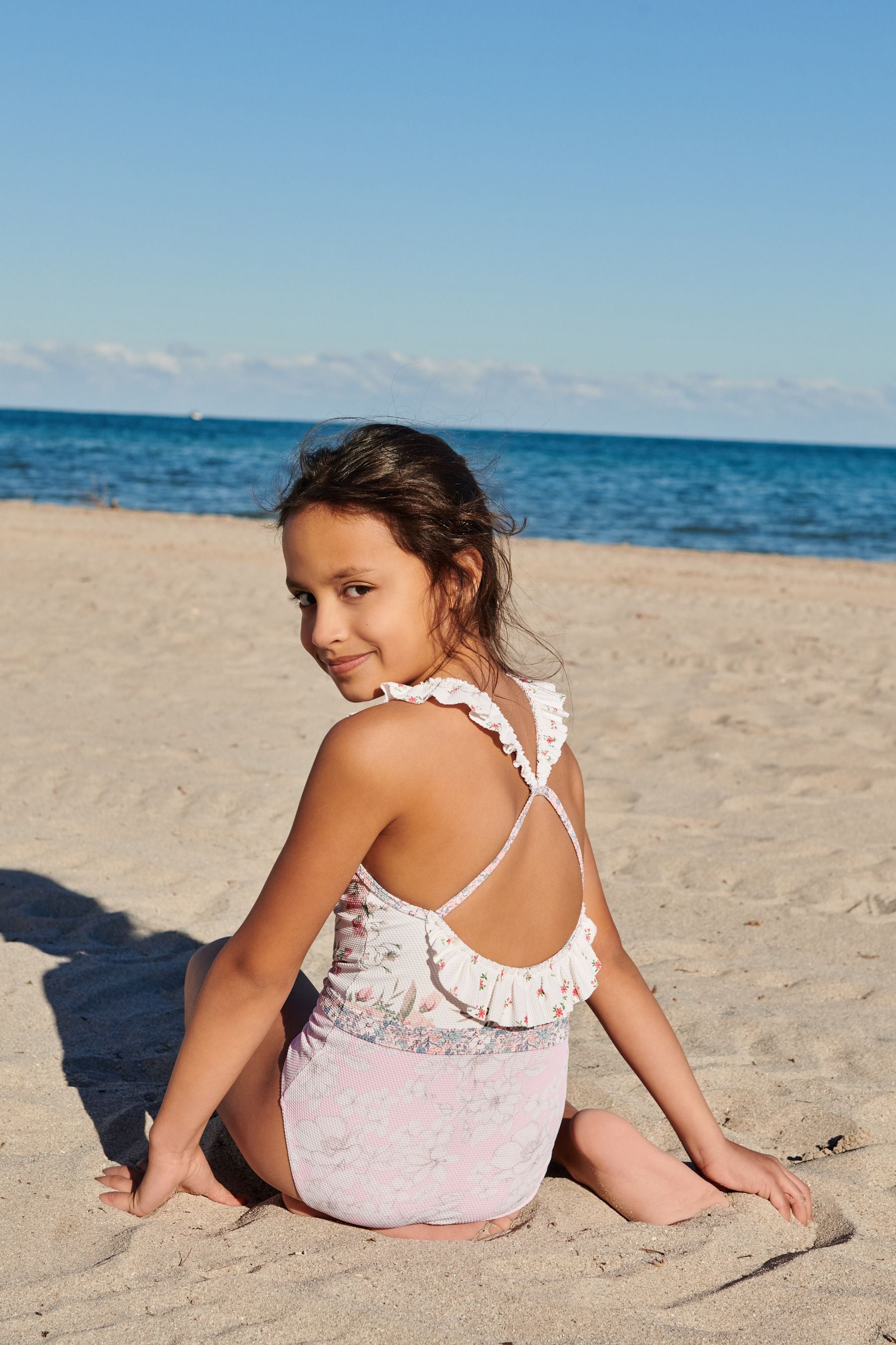 Pink Frill Swimsuit (3-16yrs)