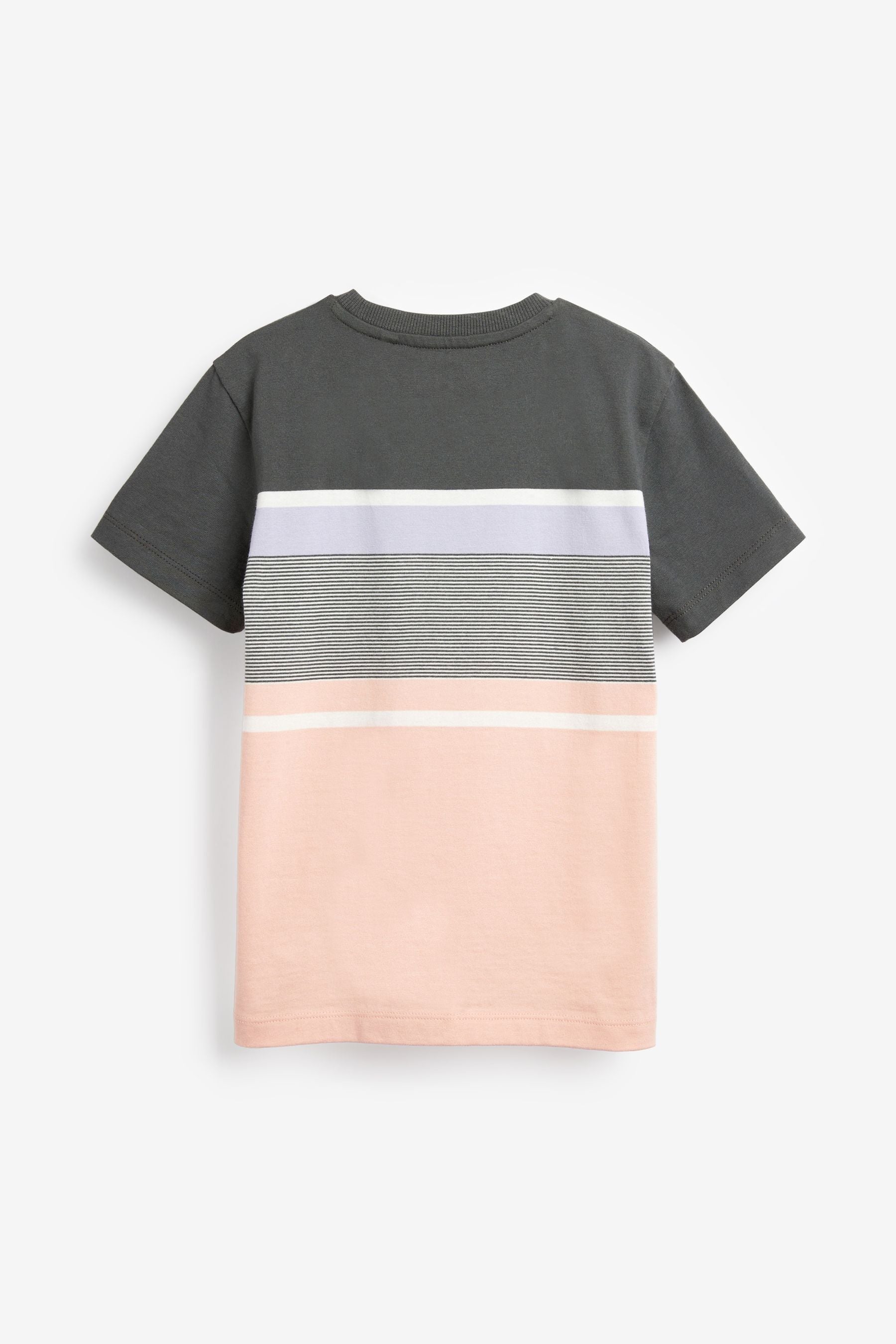 Lilac Purple/Pink Stripe Colourblock T-Shirt (3-16yrs)