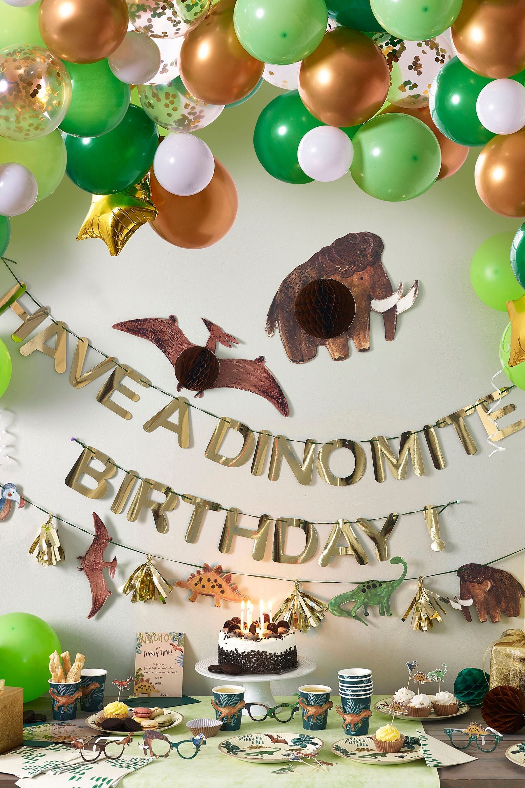 Green Dinosaur Birthday Party Kit