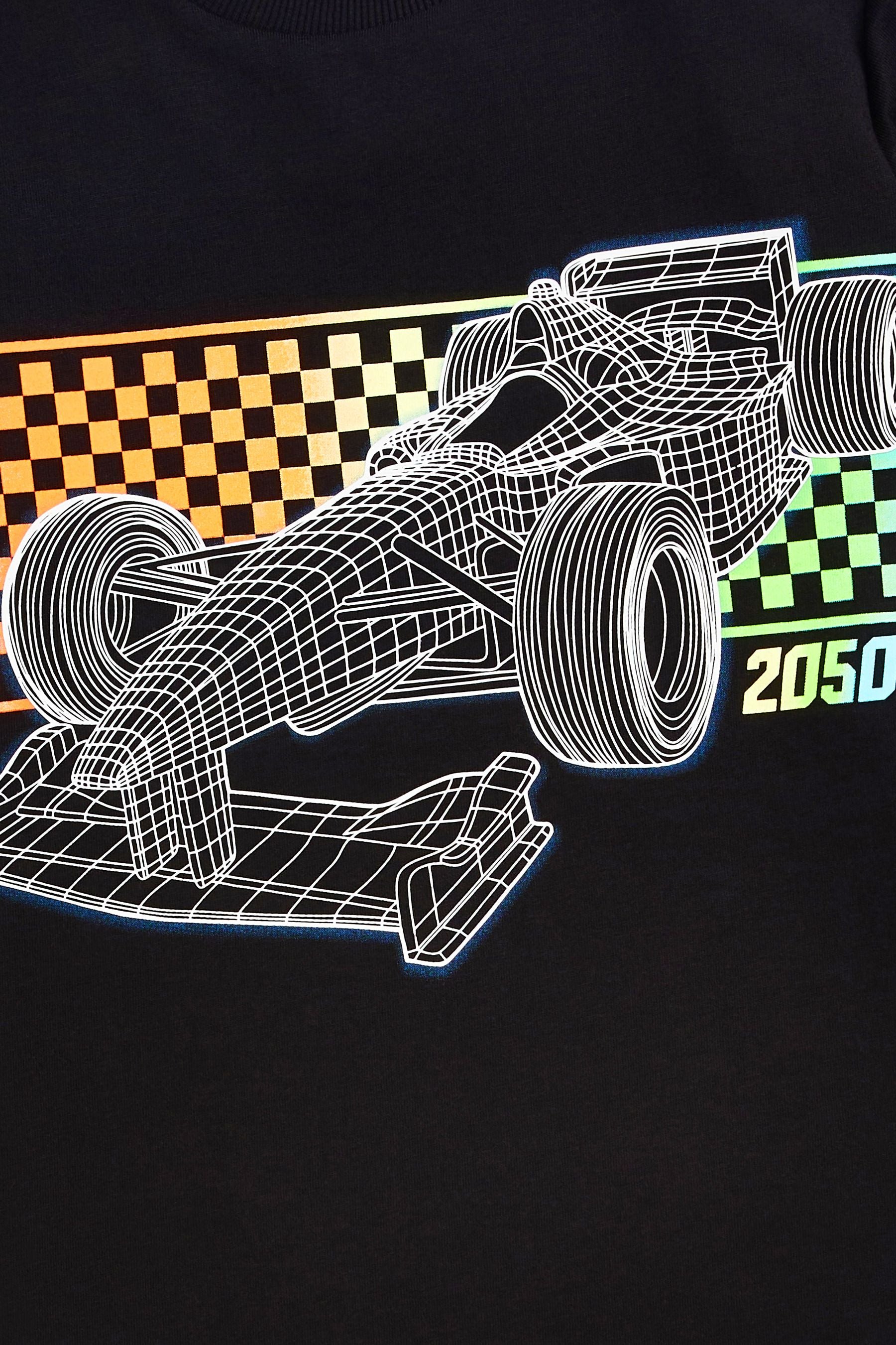 Black Rainbow Check Racer Short Sleeve Graphic T-Shirt (3-16yrs)